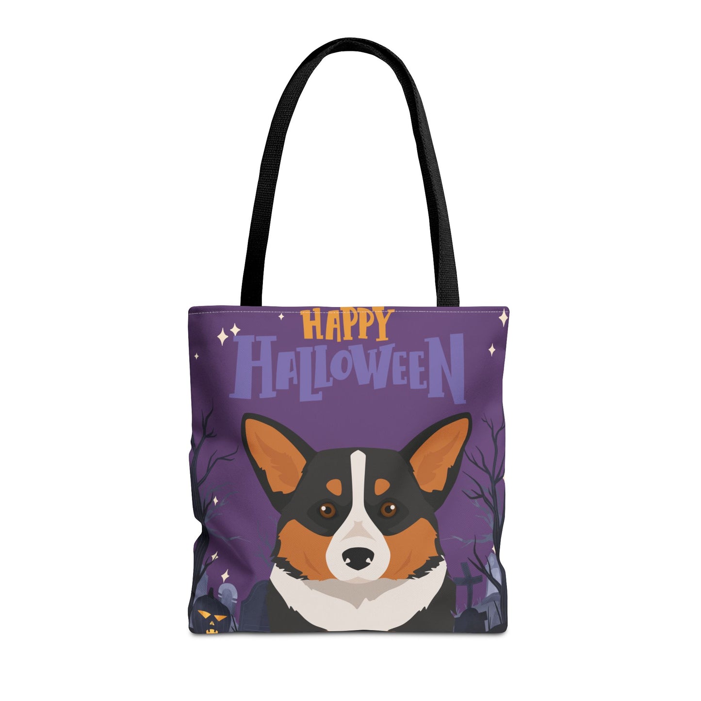 Pembroke Welsh Corgi Dog Happy Halloween Tote Bag 16x16