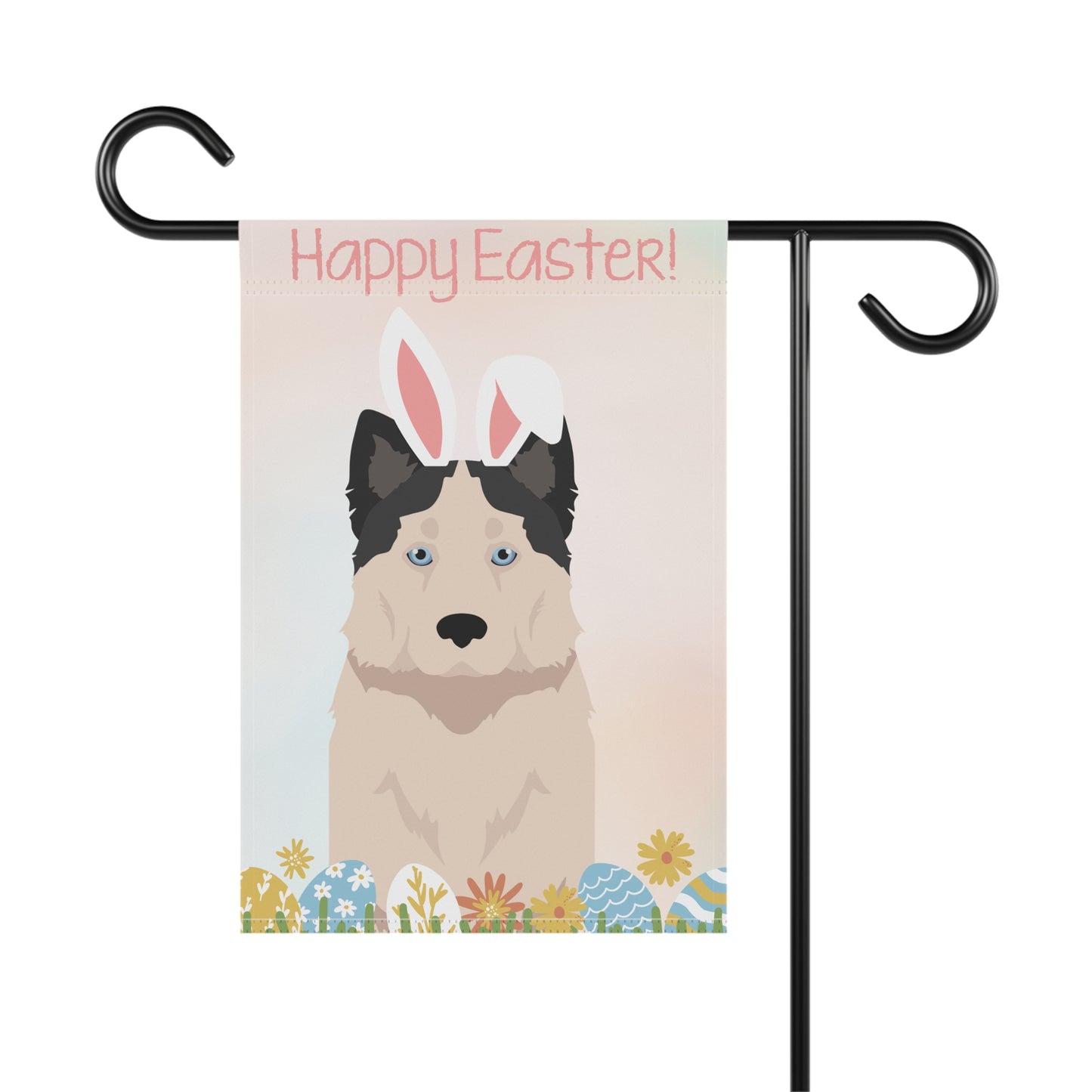 Yakutian Laika Dog Happy Easter Garden Flag