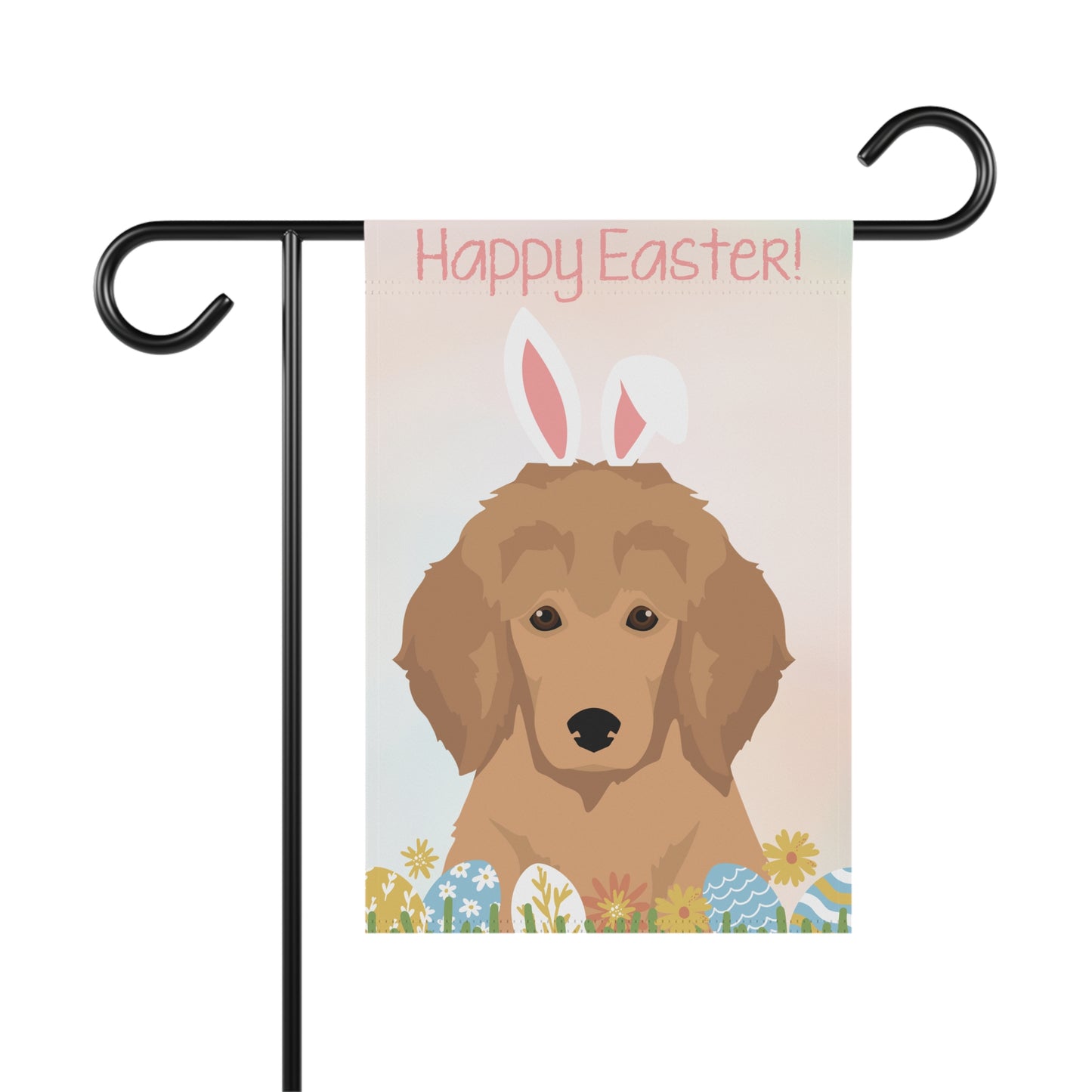 Poodle Dog Happy Easter Garden Flag