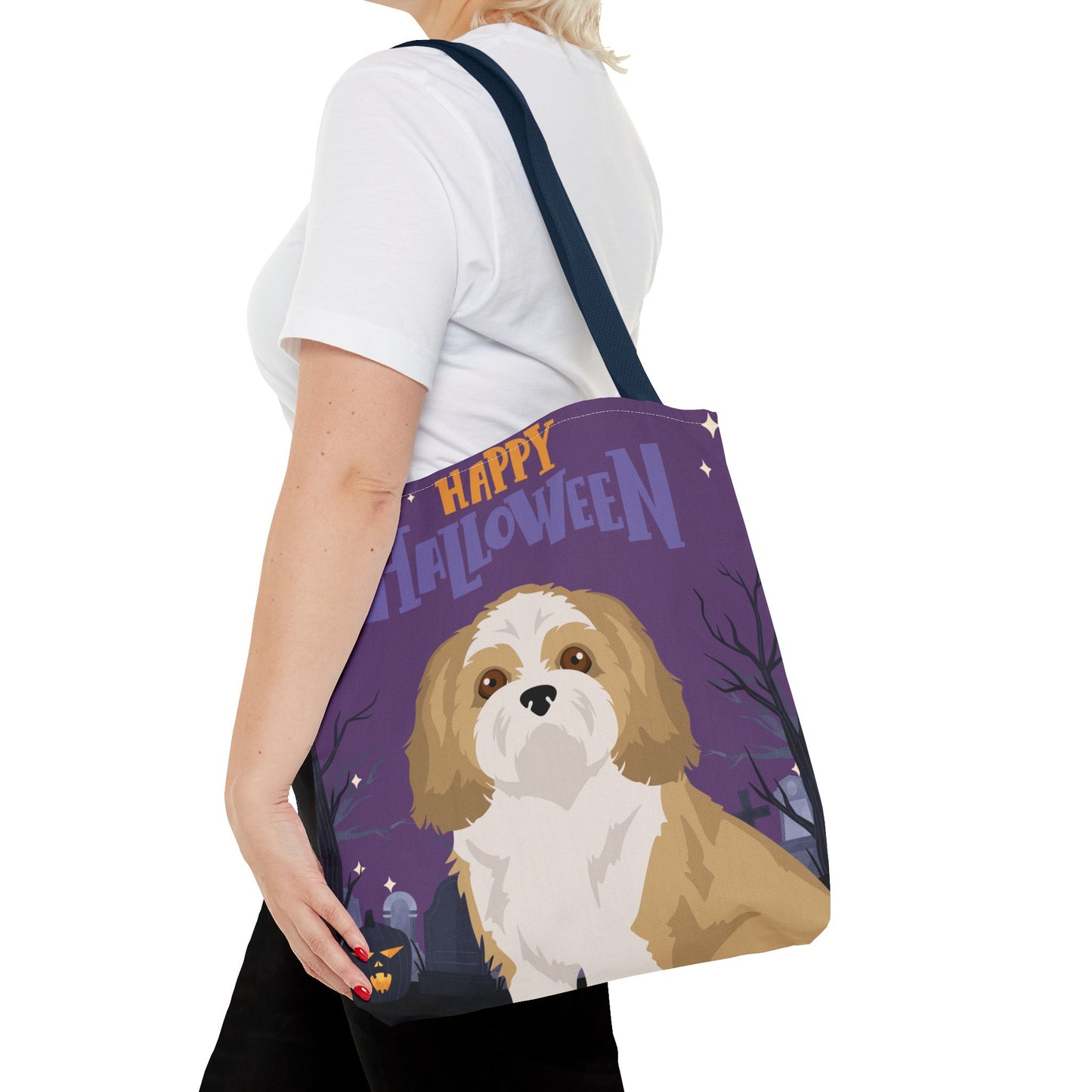 Shih Tzu Dog Happy Halloween Tote Bag 16x16