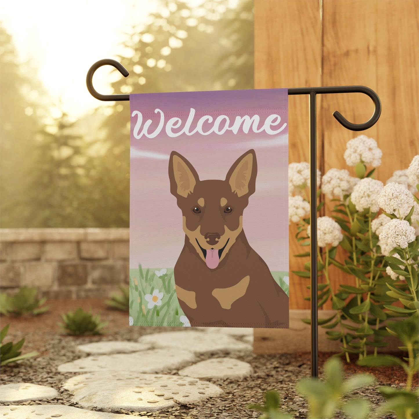 Lancashire Heeler Dog Welcome Garden Flag