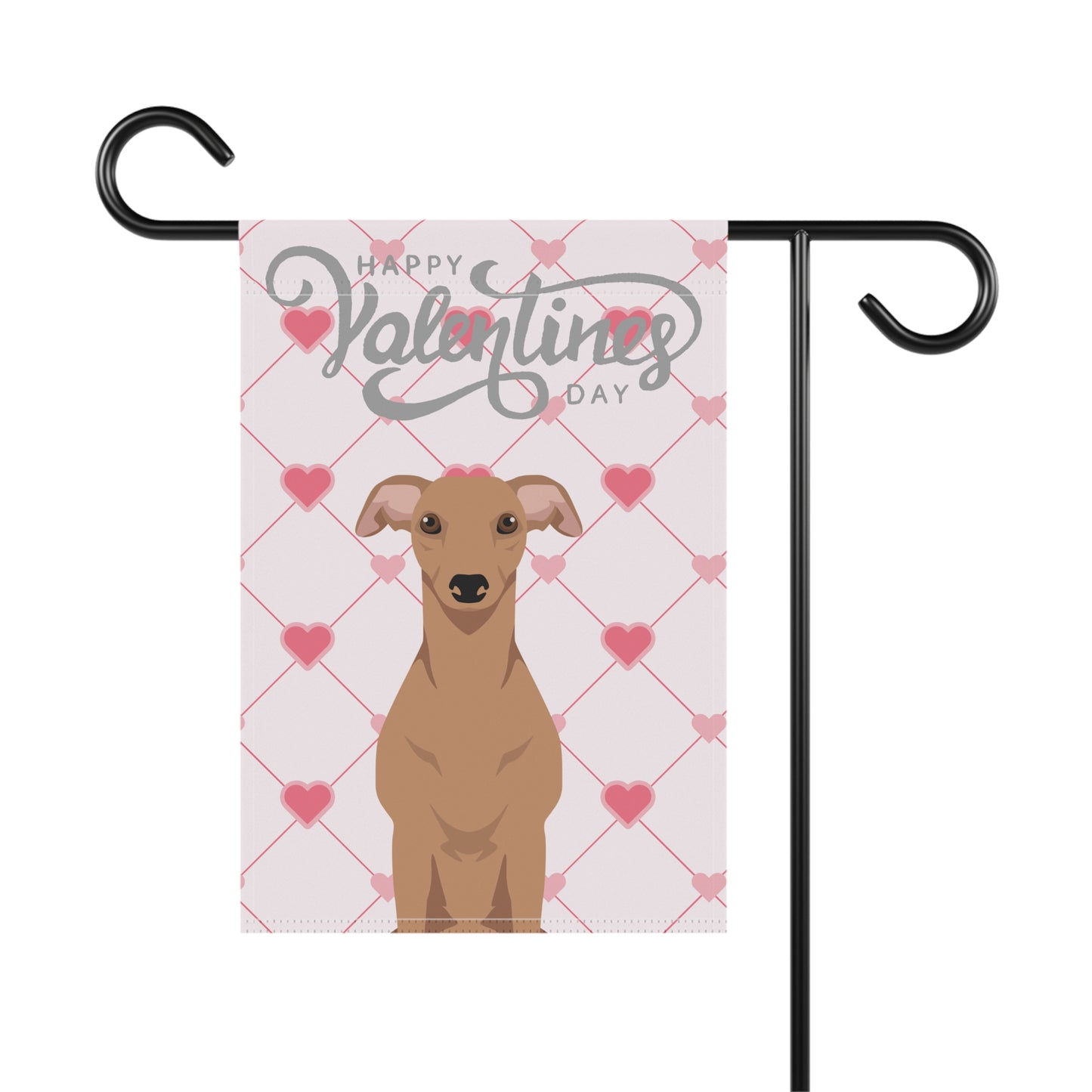 Whippet Dog Valentines Day Garden Flag