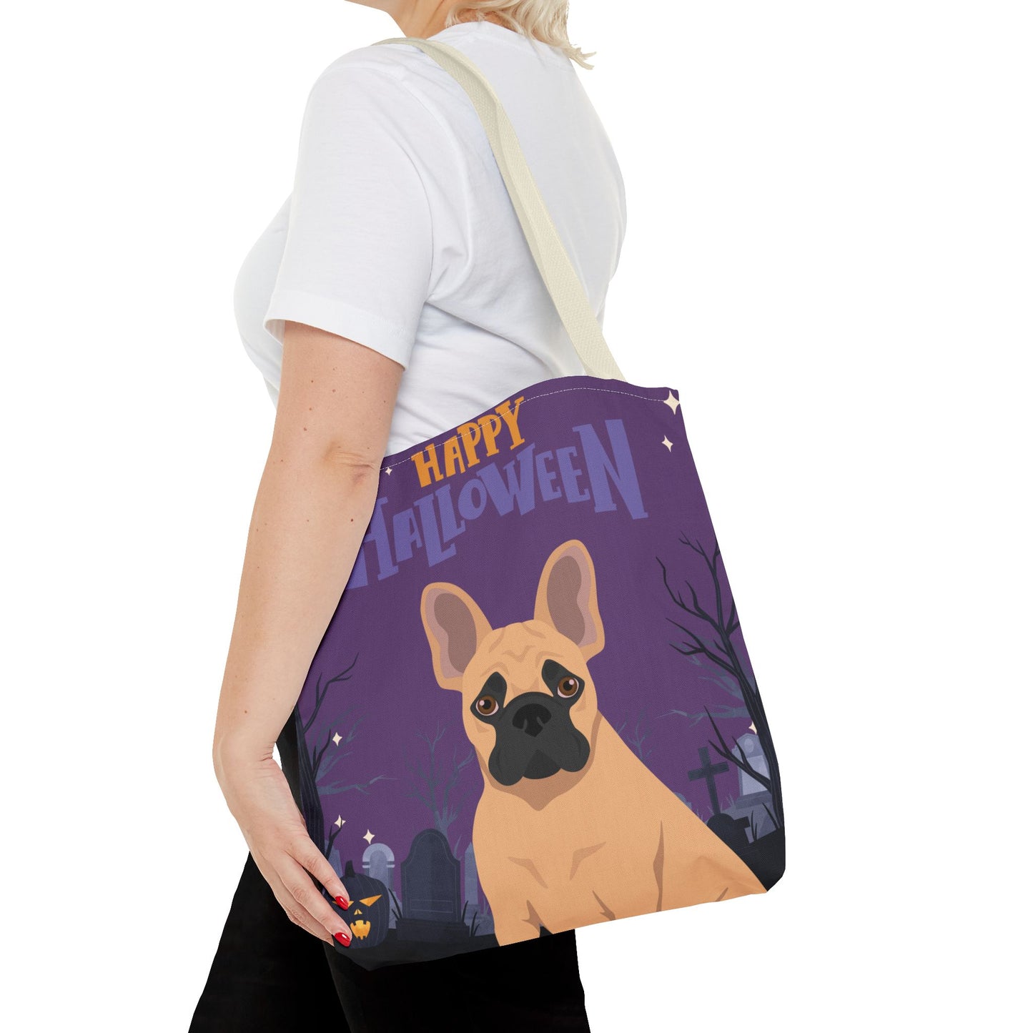 French Bulldog Dog Happy Halloween Tote Bag 16x16