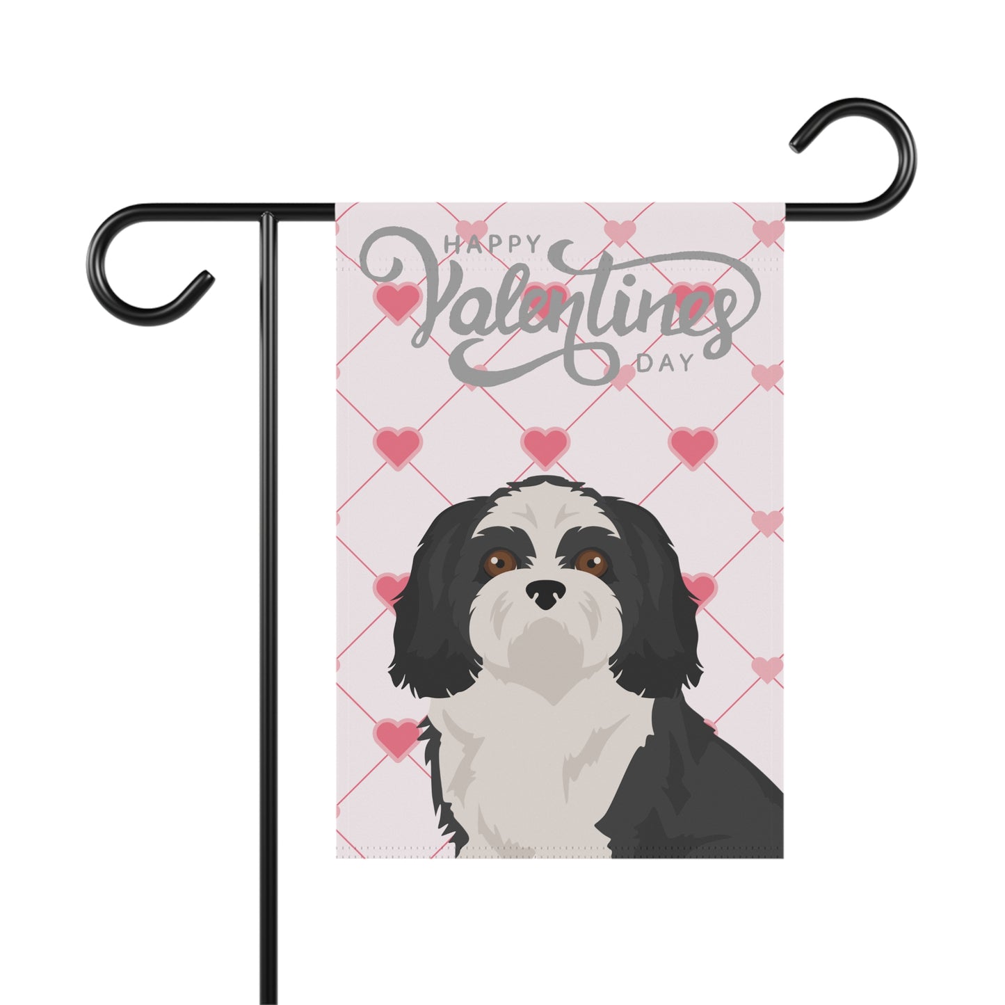 Shih Tzu Dog Valentines Day Garden Flag