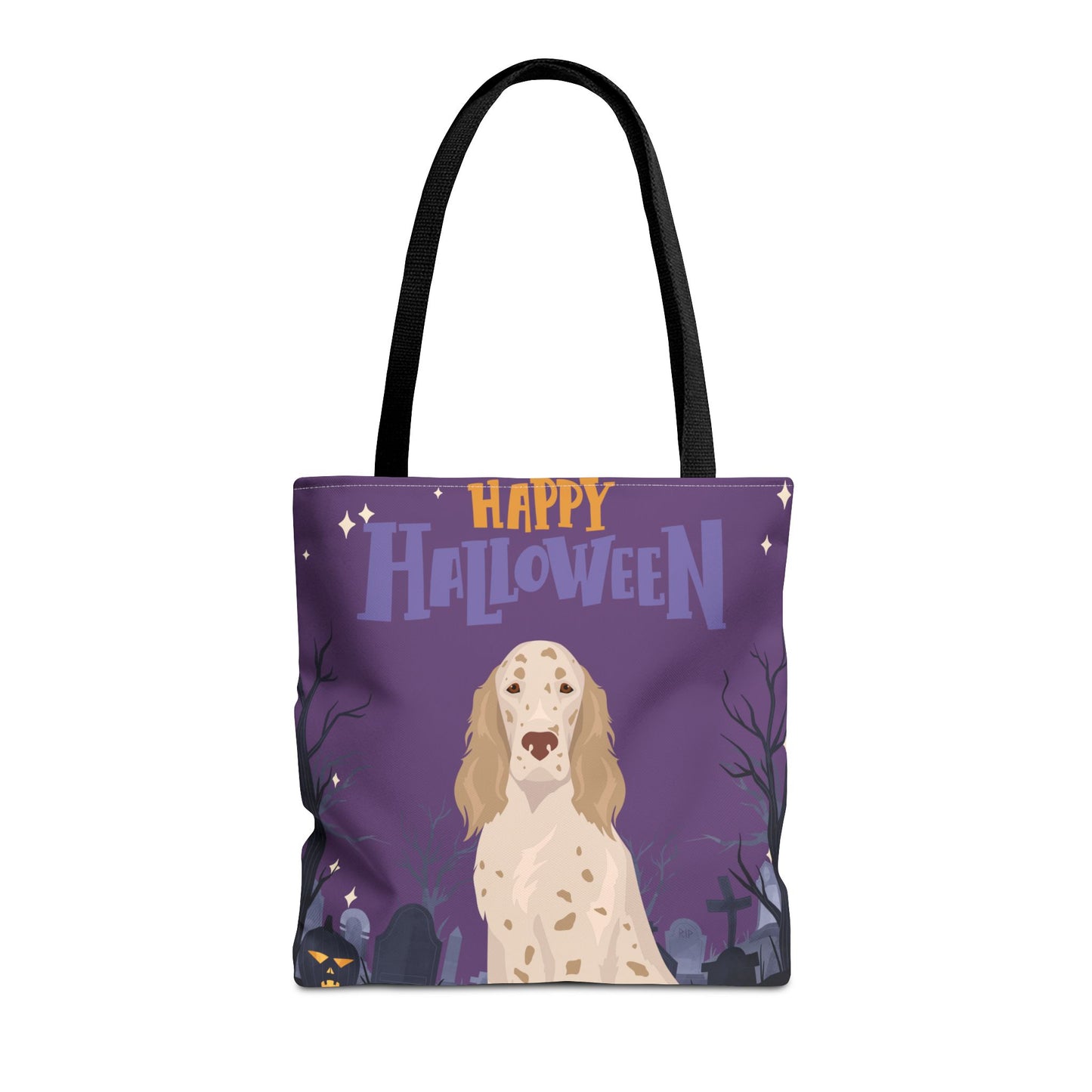 English Setter Dog Happy Halloween Tote Bag 16x16