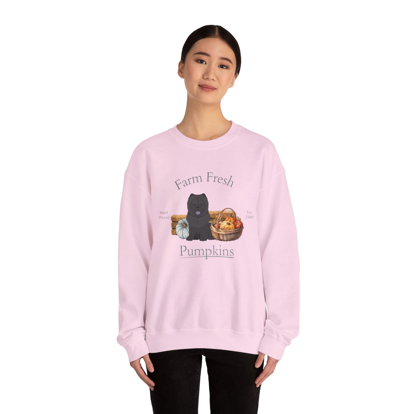 Chow Chow Dog Fall Farm Fresh Unisex Heavy Blend Crewneck Sweatshirt