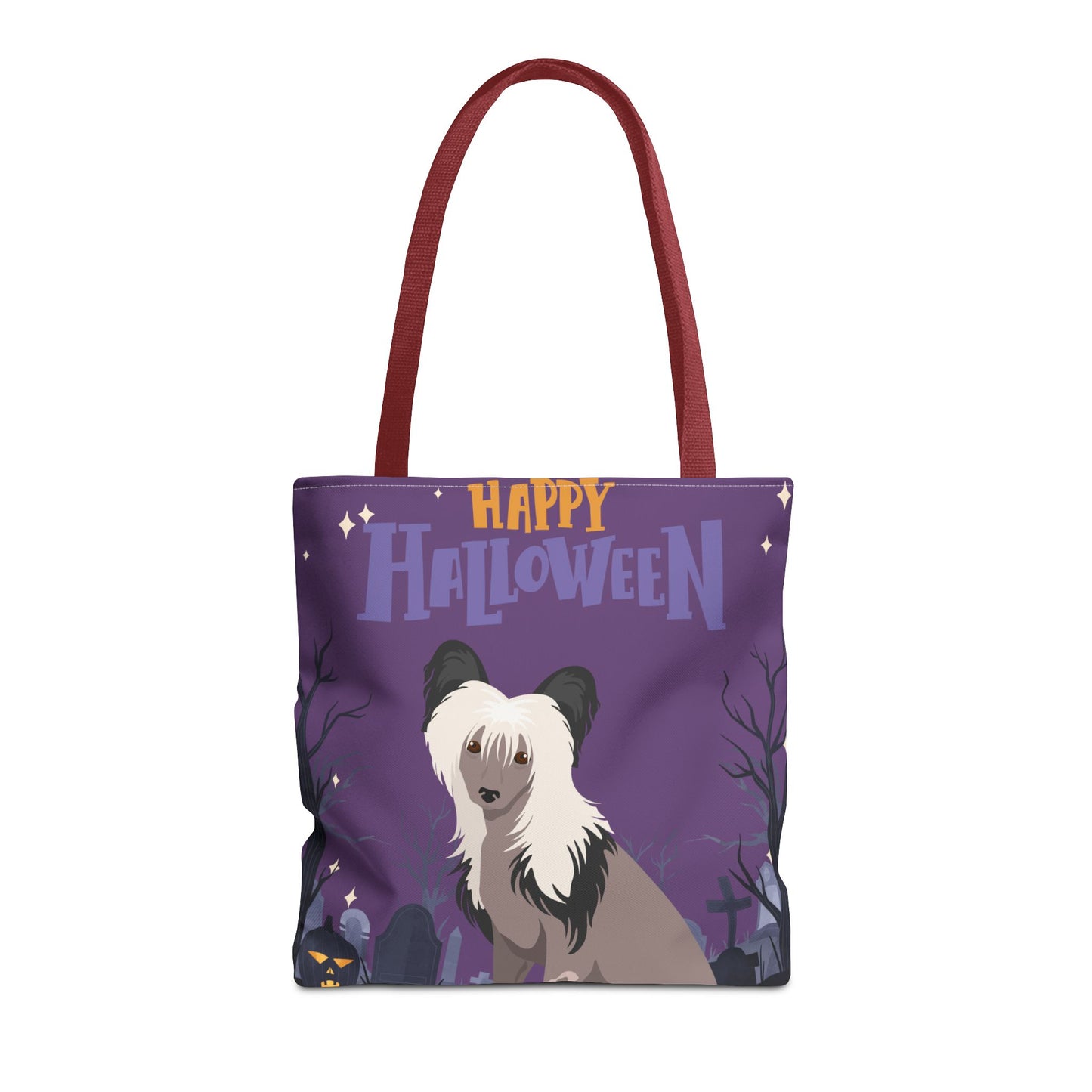 Chinese Crested Dog Happy Halloween Tote Bag 16x16