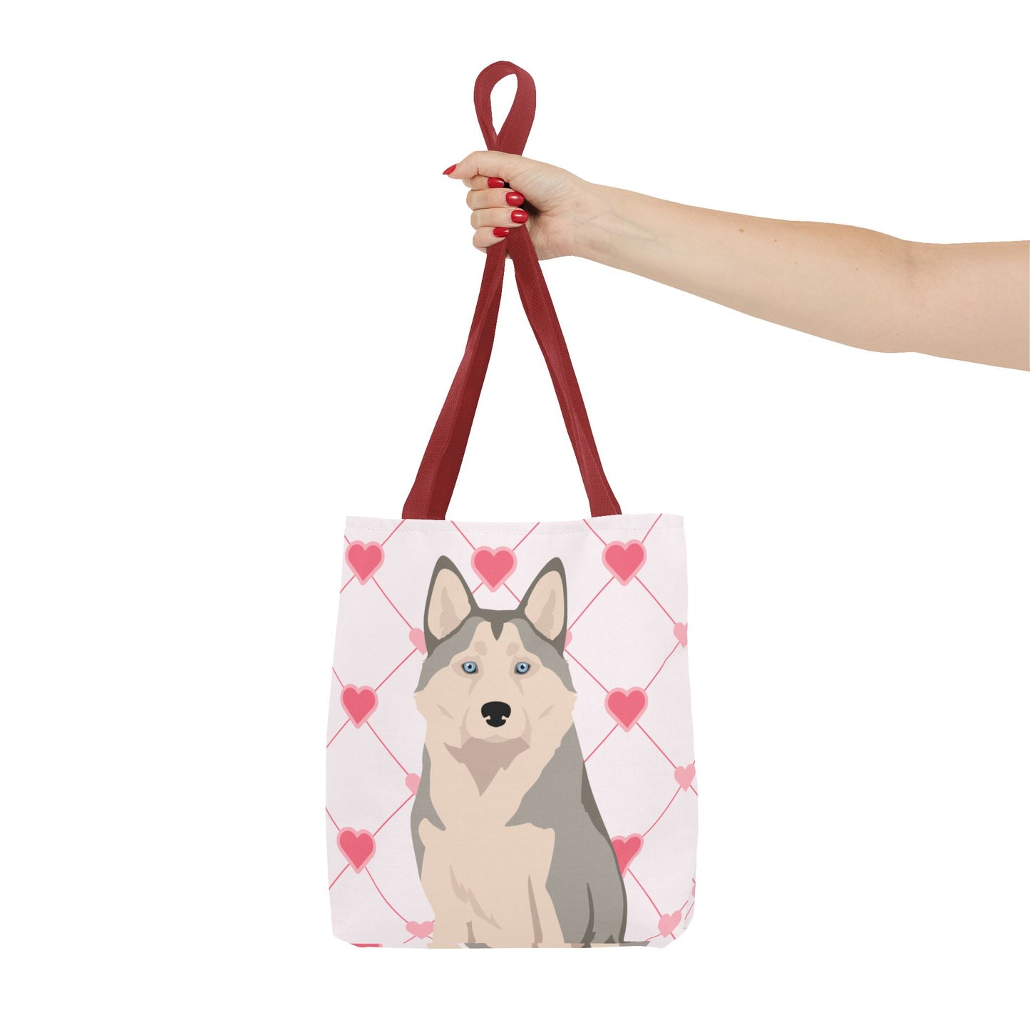 Alaskan Husky Dog Valentines Day Tote Bag, Husky Dog Mom Gift