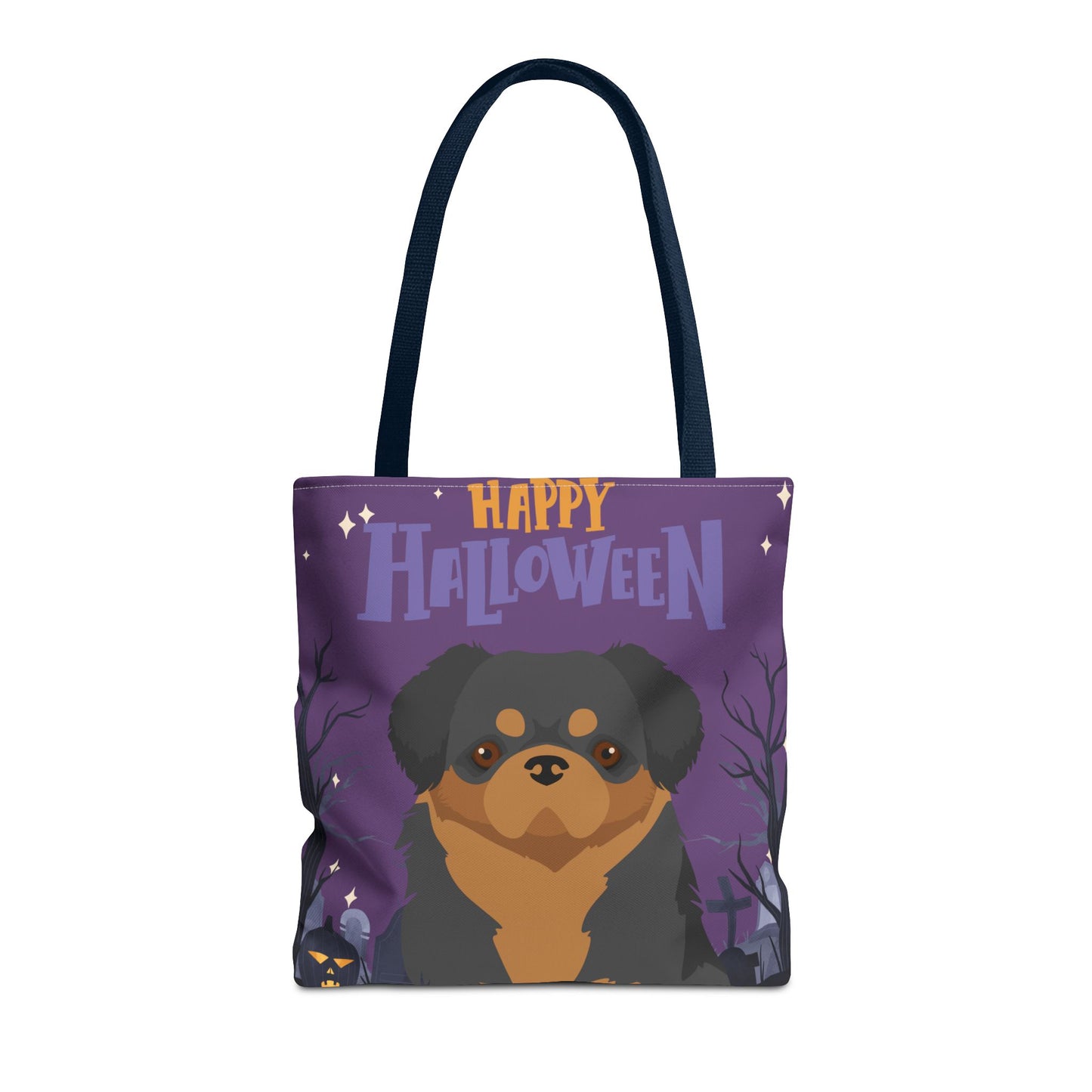 Tibetan Spaniel Dog Happy Halloween Tote Bag 16x16
