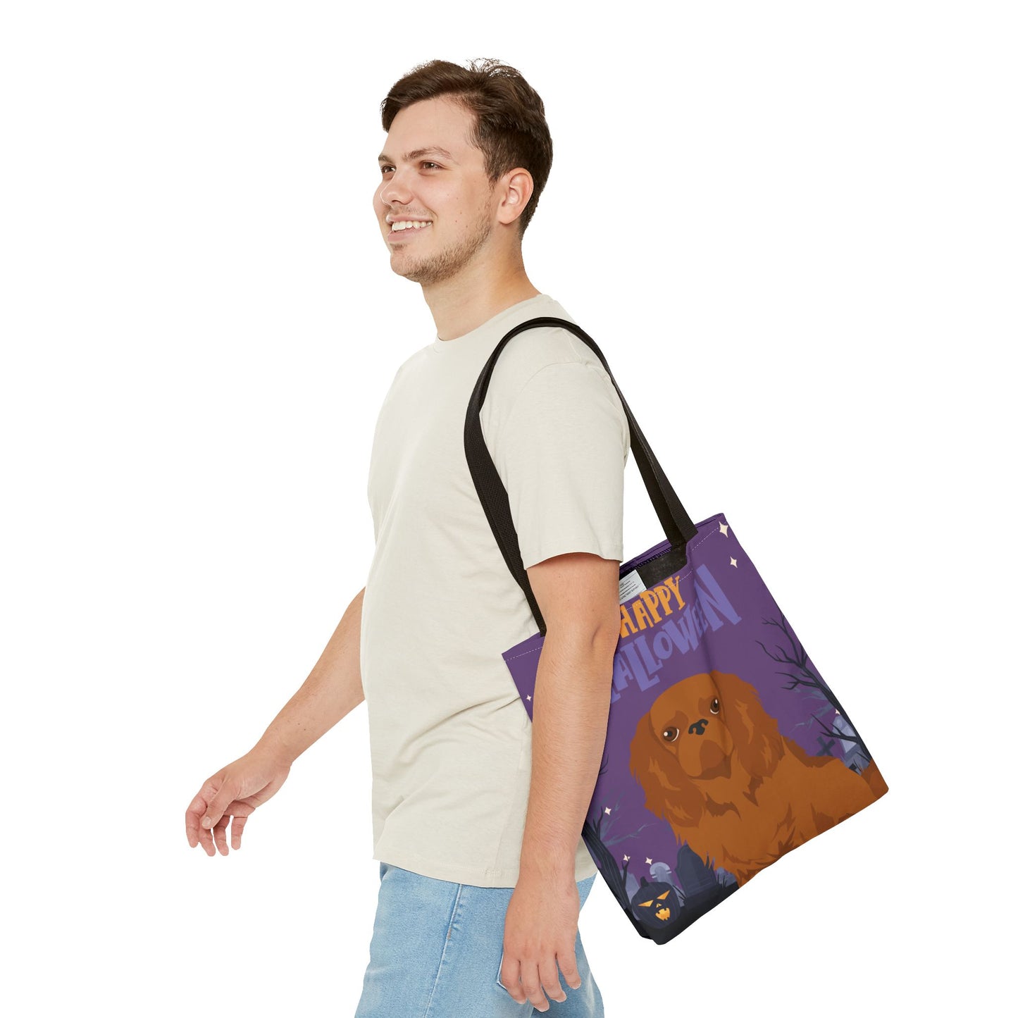 English Toy Spaniel Dog Happy Halloween Tote Bag 16x16