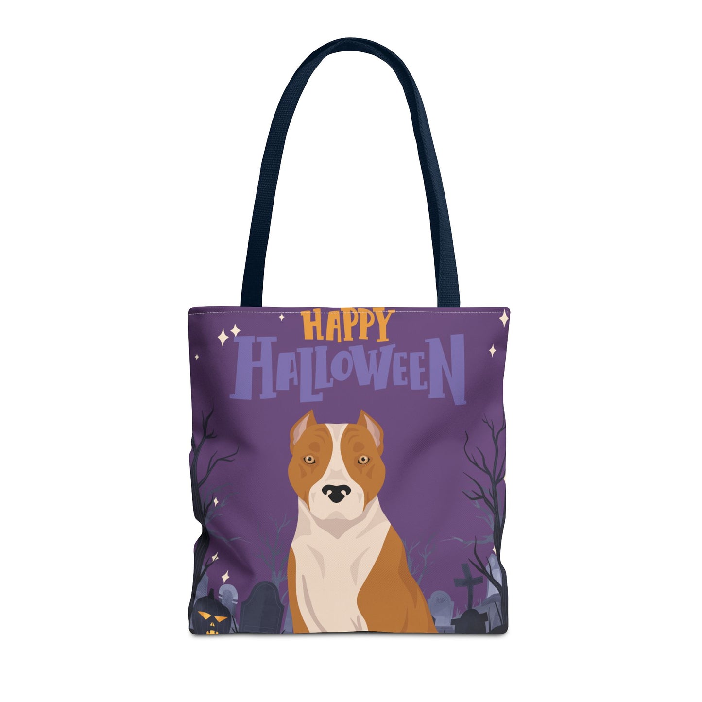 American Staffordshire Terrier Dog Happy Halloween Tote Bag 16x16