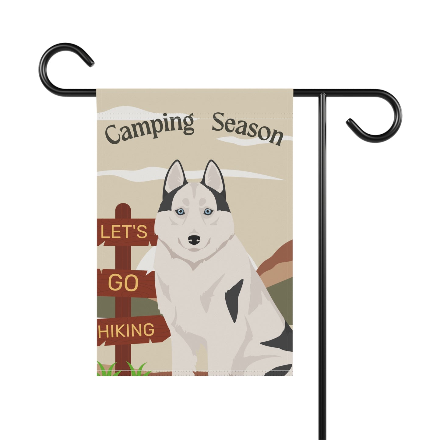 Siberian Husky Dog Camping Garden Flag