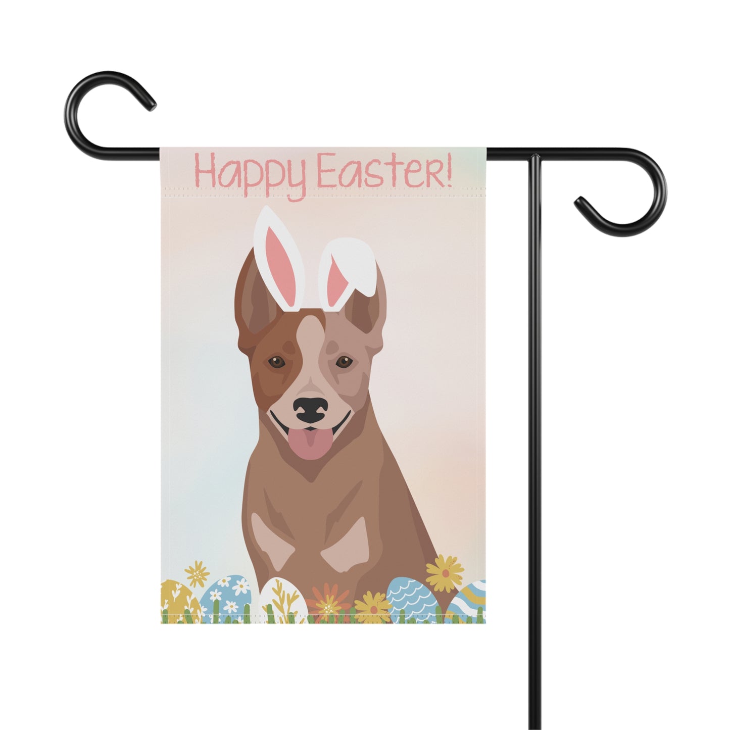 Australian Stumpy Tail Cattle Dog Happy Easter Garden Flag
