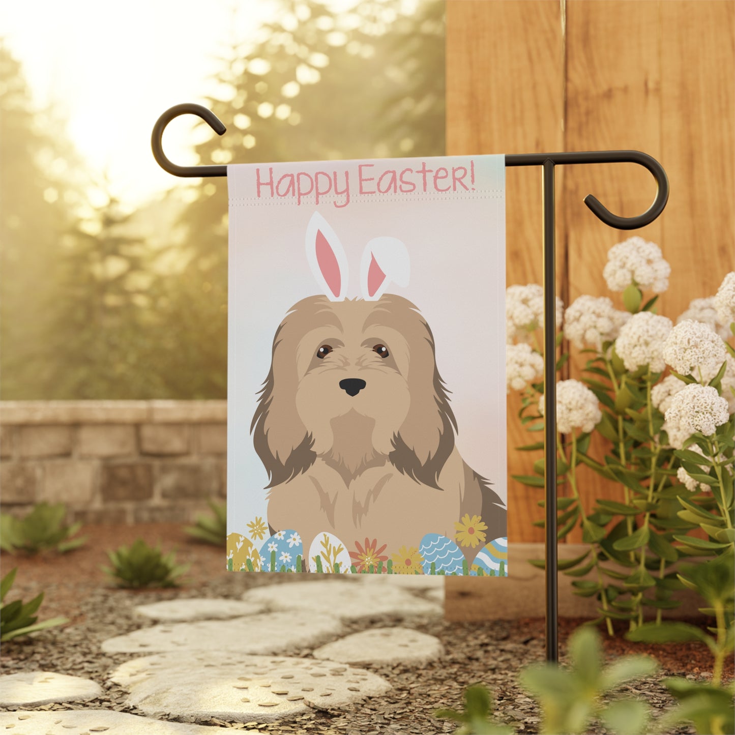 Havanese Dog Happy Easter Garden Flag