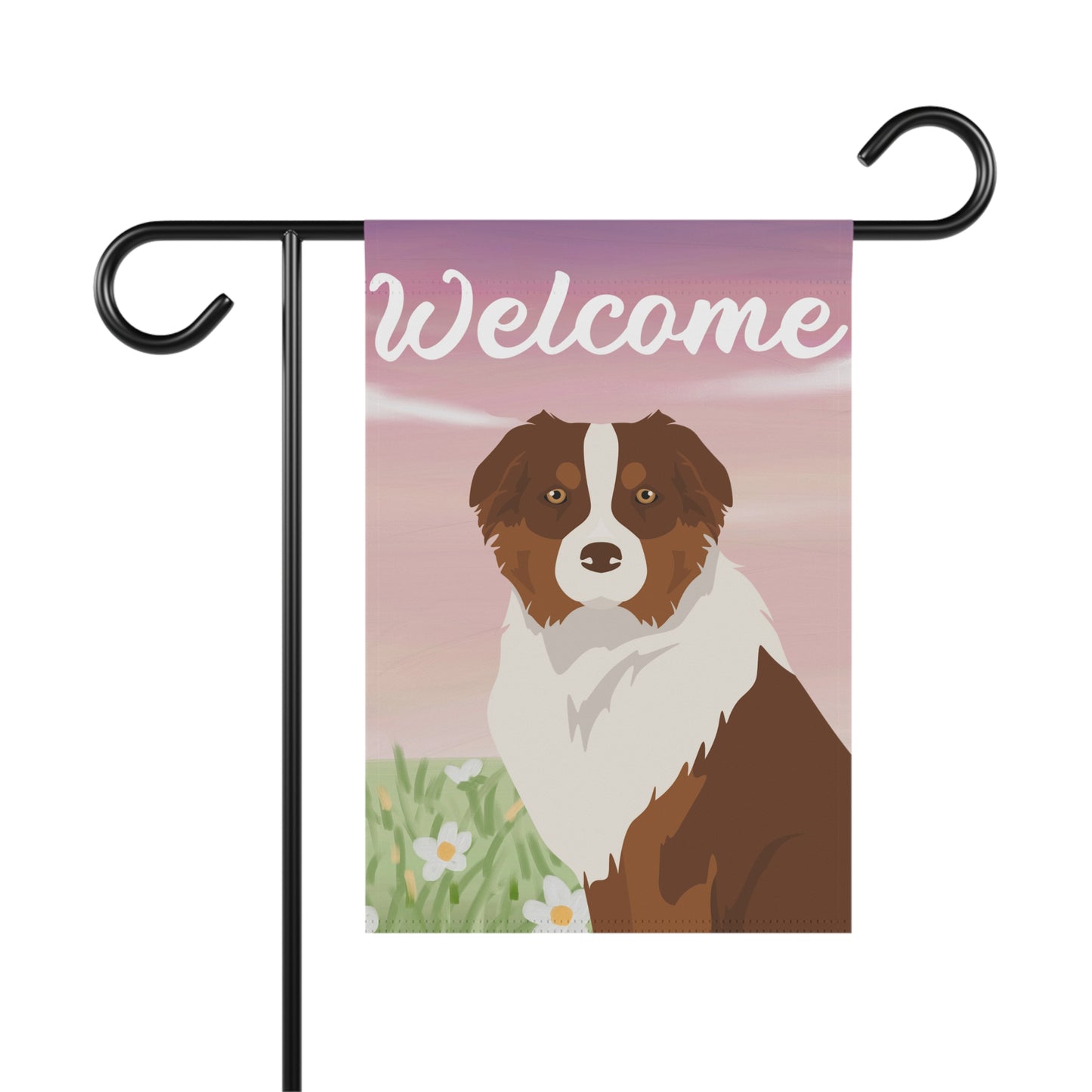 Australian Shepherd Dog Welcome Garden Flag
