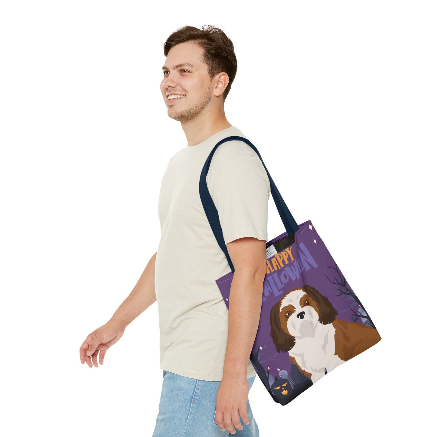 Shih Tzu Dog Happy Halloween Tote Bag 16x16