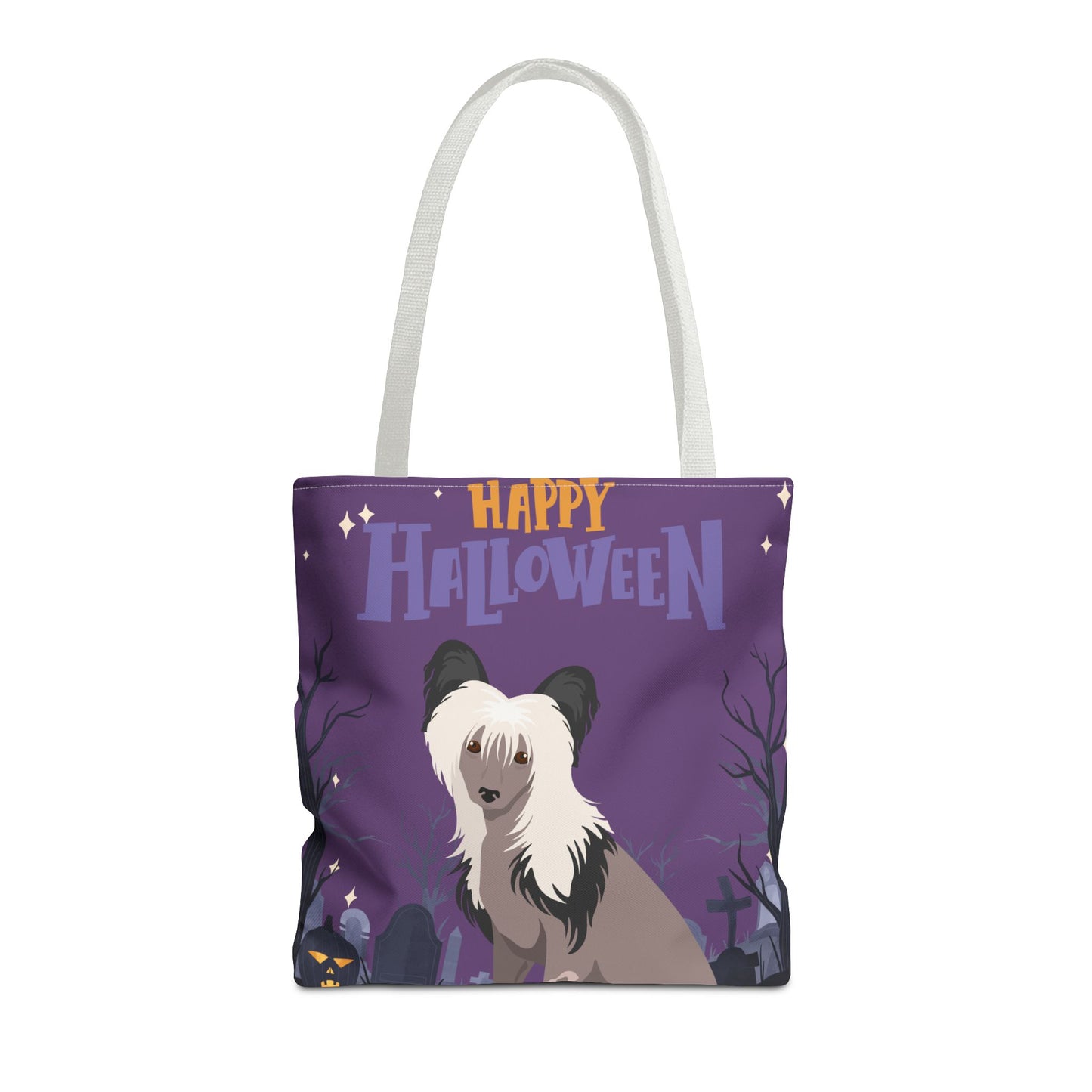 Chinese Crested Dog Happy Halloween Tote Bag 16x16