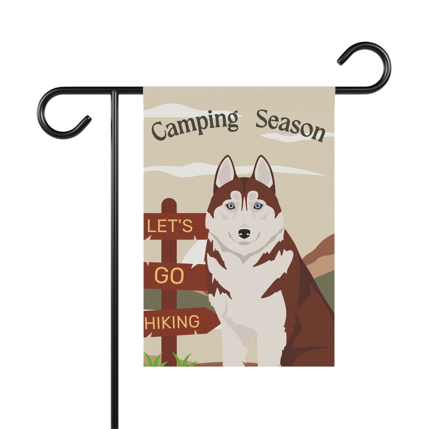 Siberian Husky Dog Camping Garden Flag