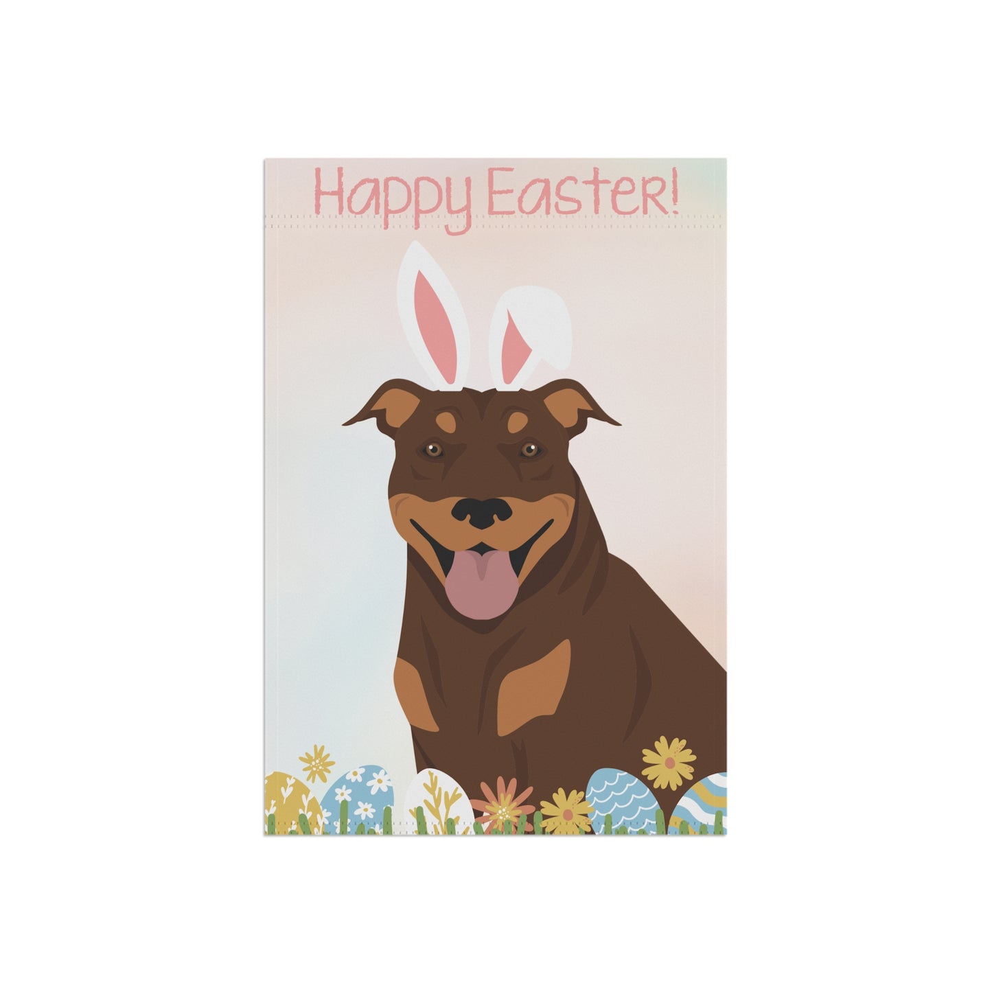American Bull Terrier Dog Happy Easter Garden Flag