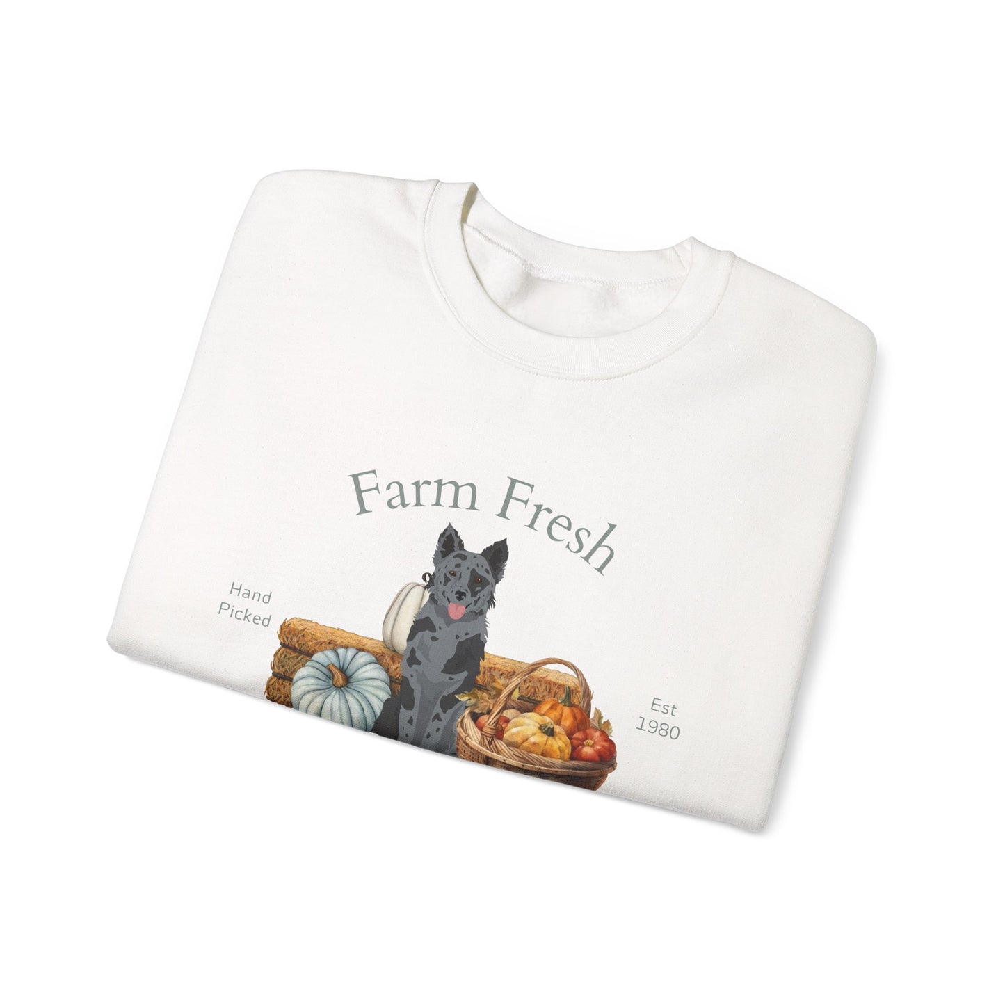 Mudi Dog Fall Farm Fresh Unisex Heavy Blend Crewneck Sweatshirt