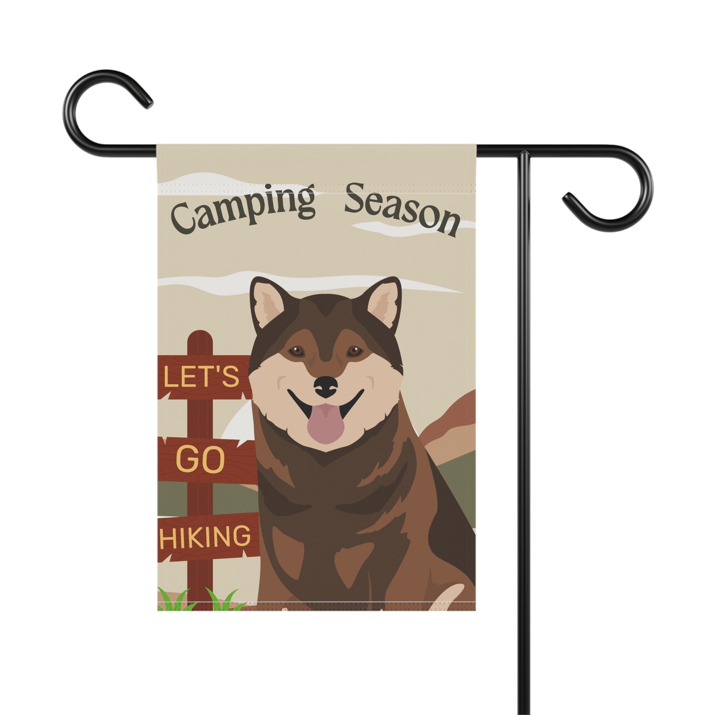 Shiba Inu Dog Camping Garden Flag