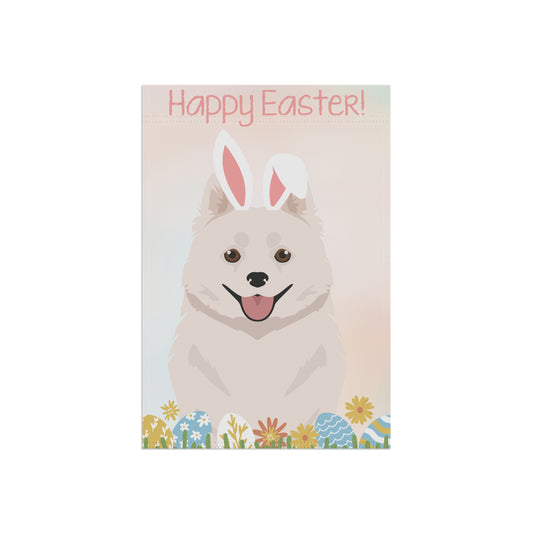 American Eskimo Dog Happy Easter Garden Flag