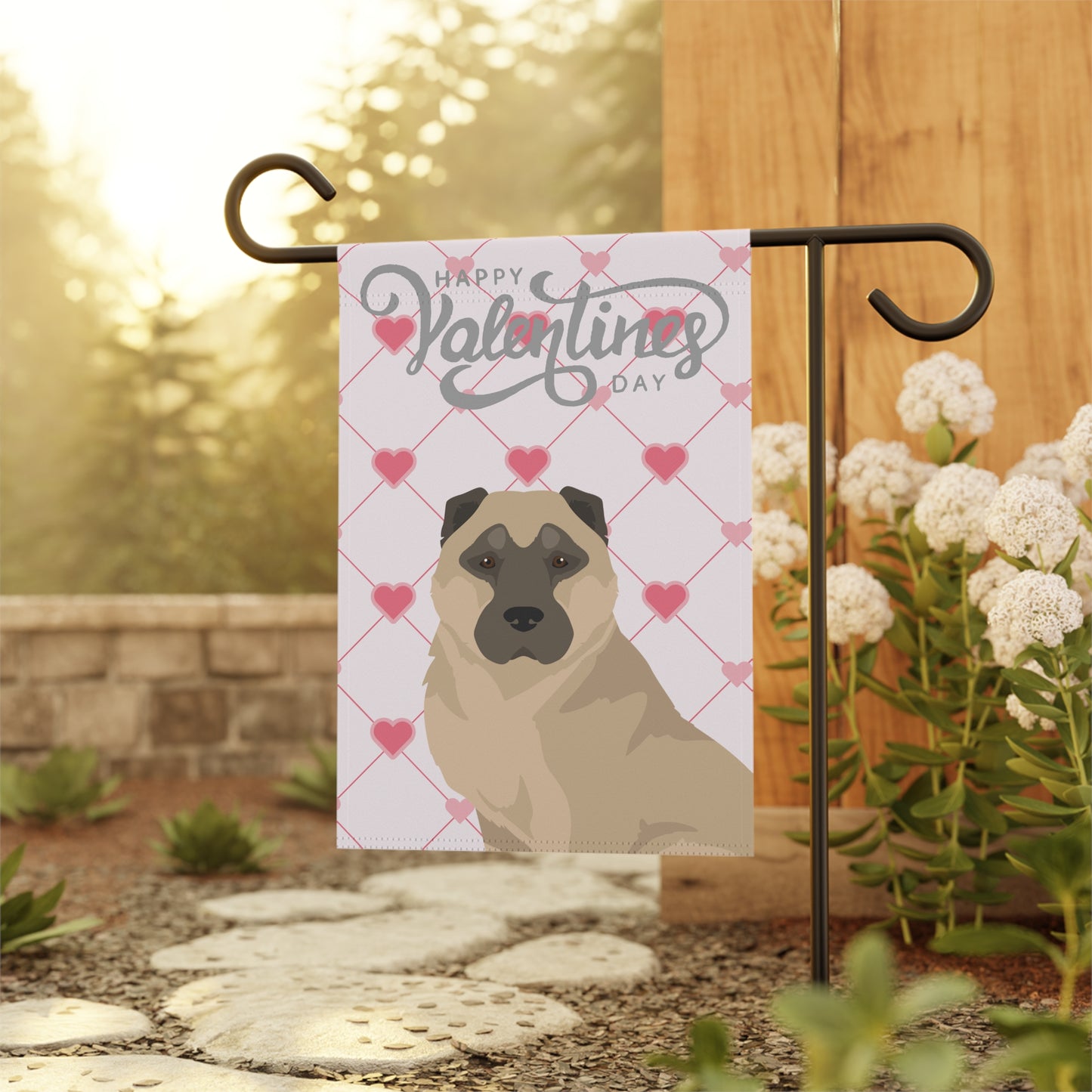 Armenian Gampr Dog Valentines Day Garden Flag