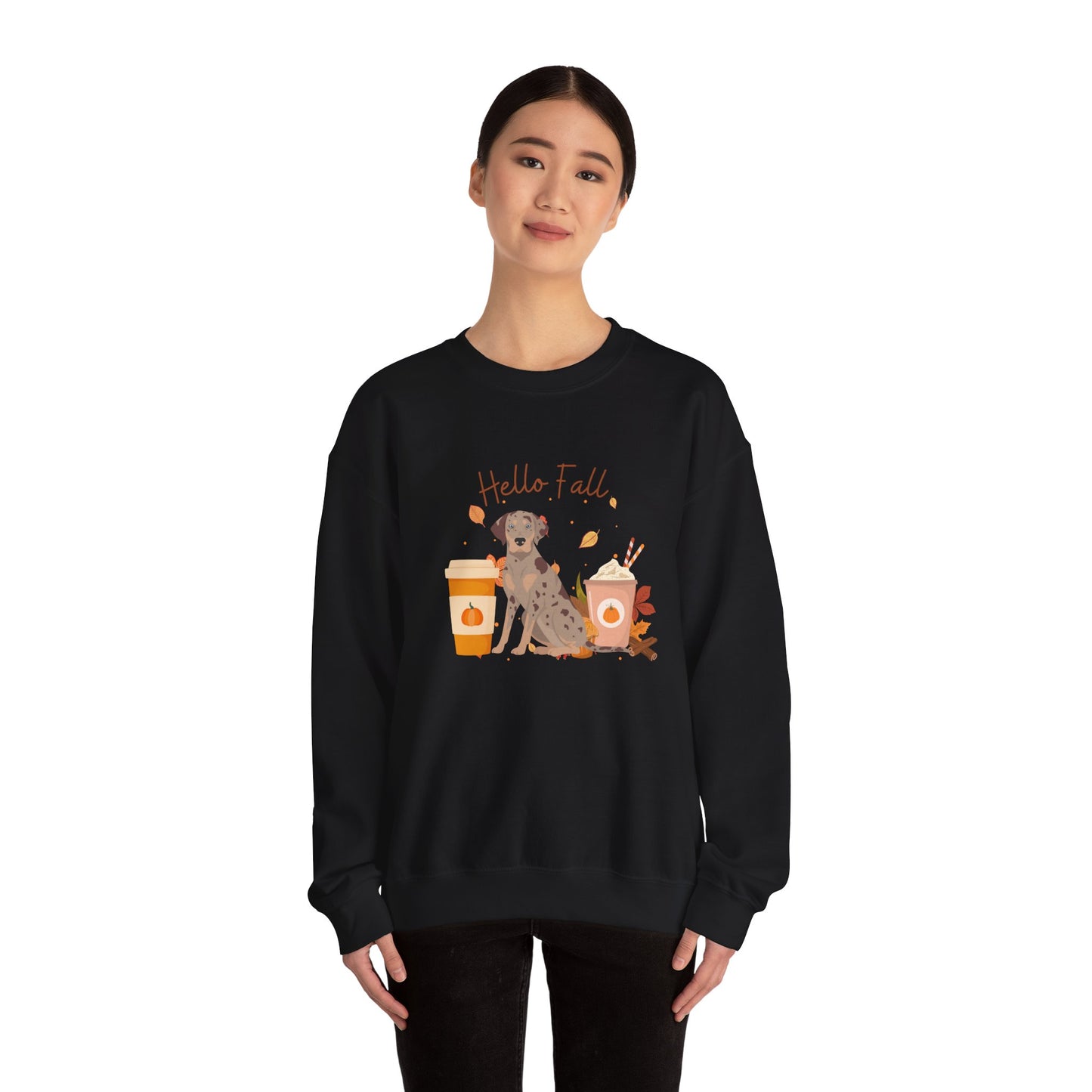 Catahoula Leopard Dog Fall Halloween Unisex Heavy Blend Crewneck Sweatshirt