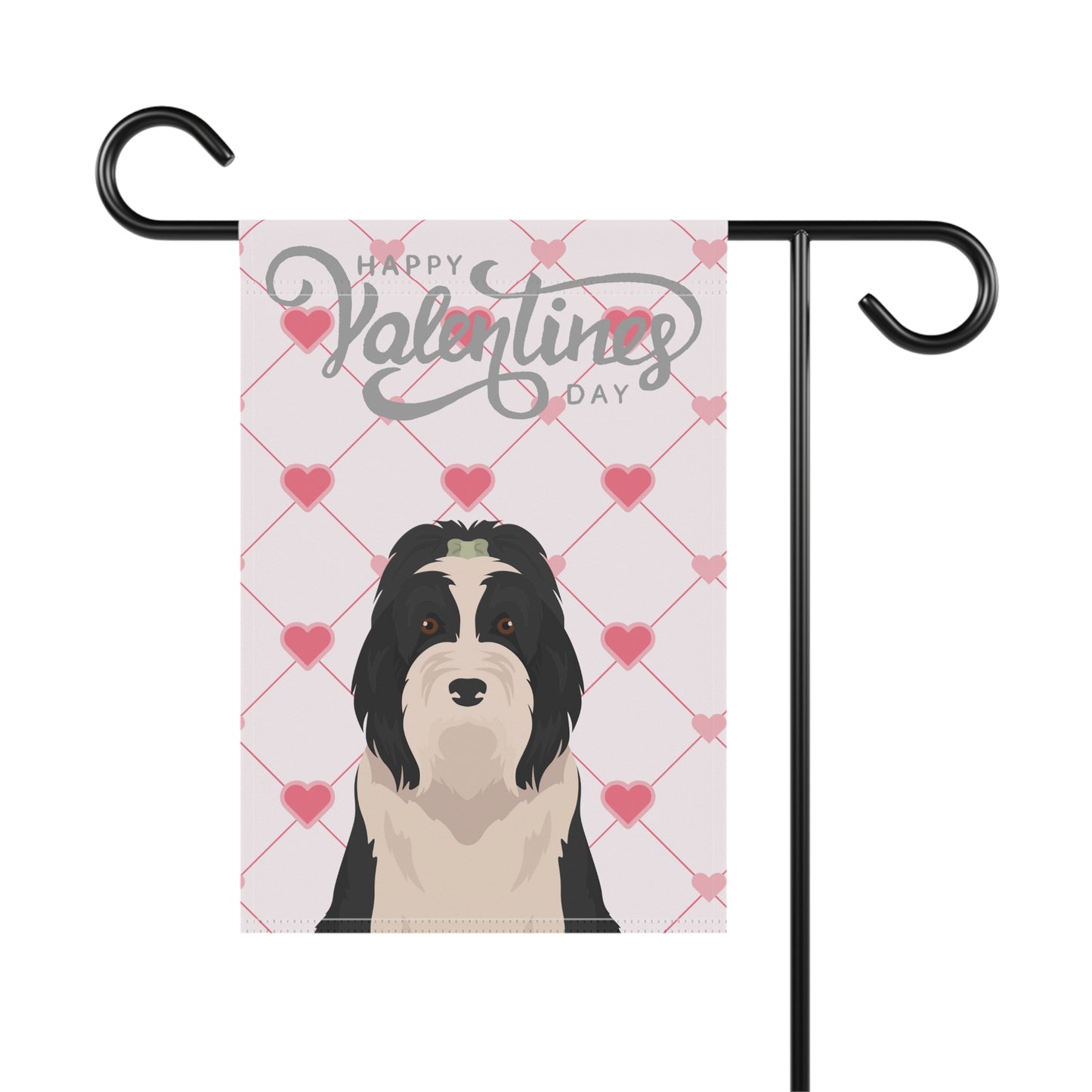 Bearded Collie Valentines Day Garden Flag