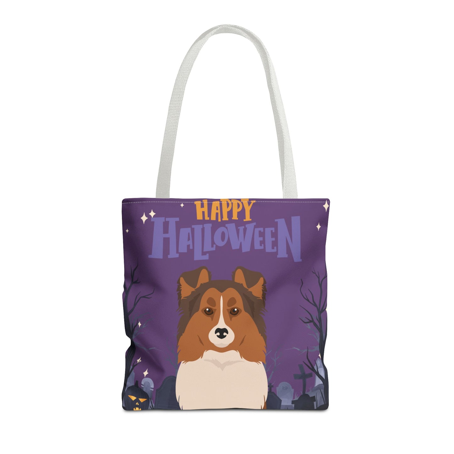 Shetland Sheepdog Dog Happy Halloween Tote Bag 16x16