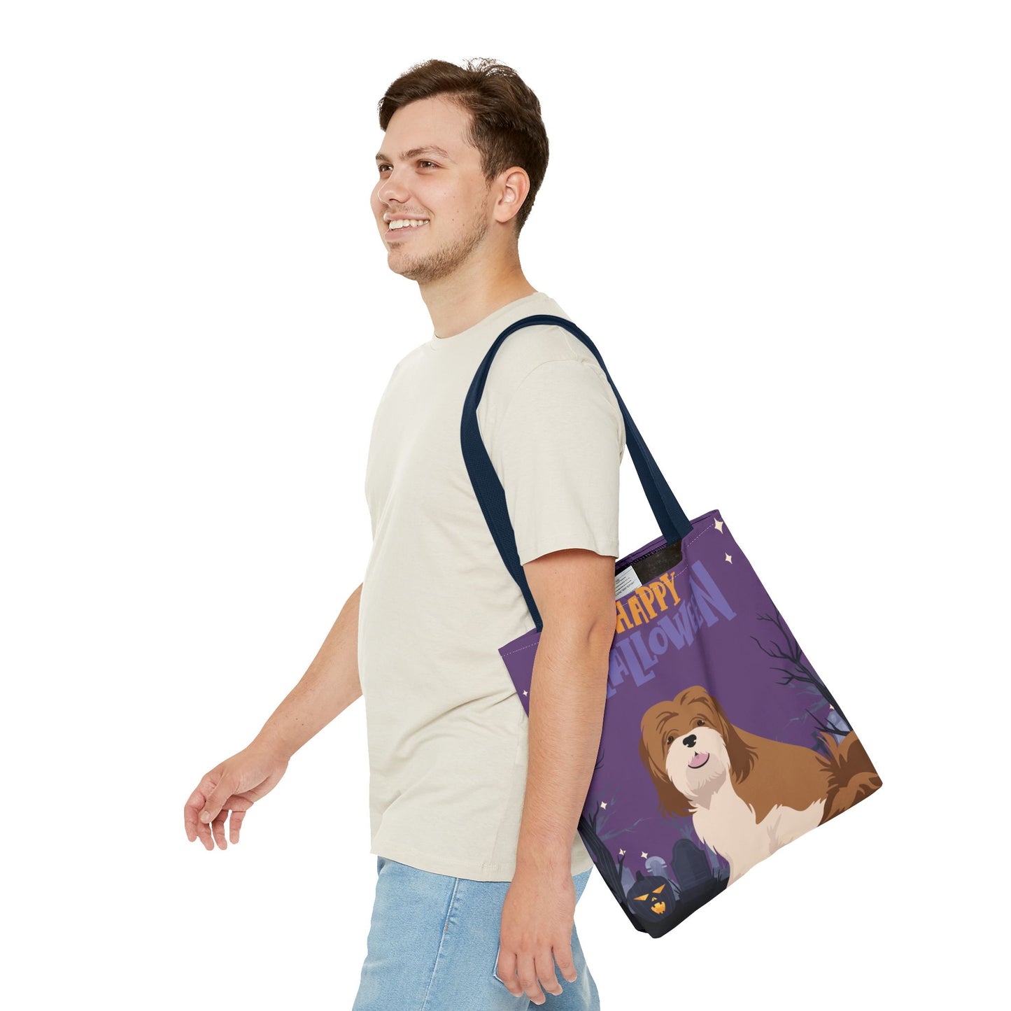 Lhasa Apso Dog Happy Halloween Tote Bag 16x16