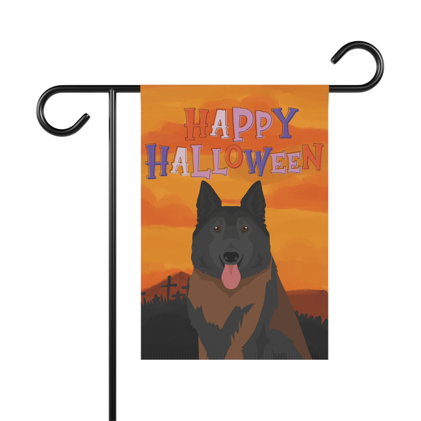 Belgian Tervuren Dog Halloween Garden Flag