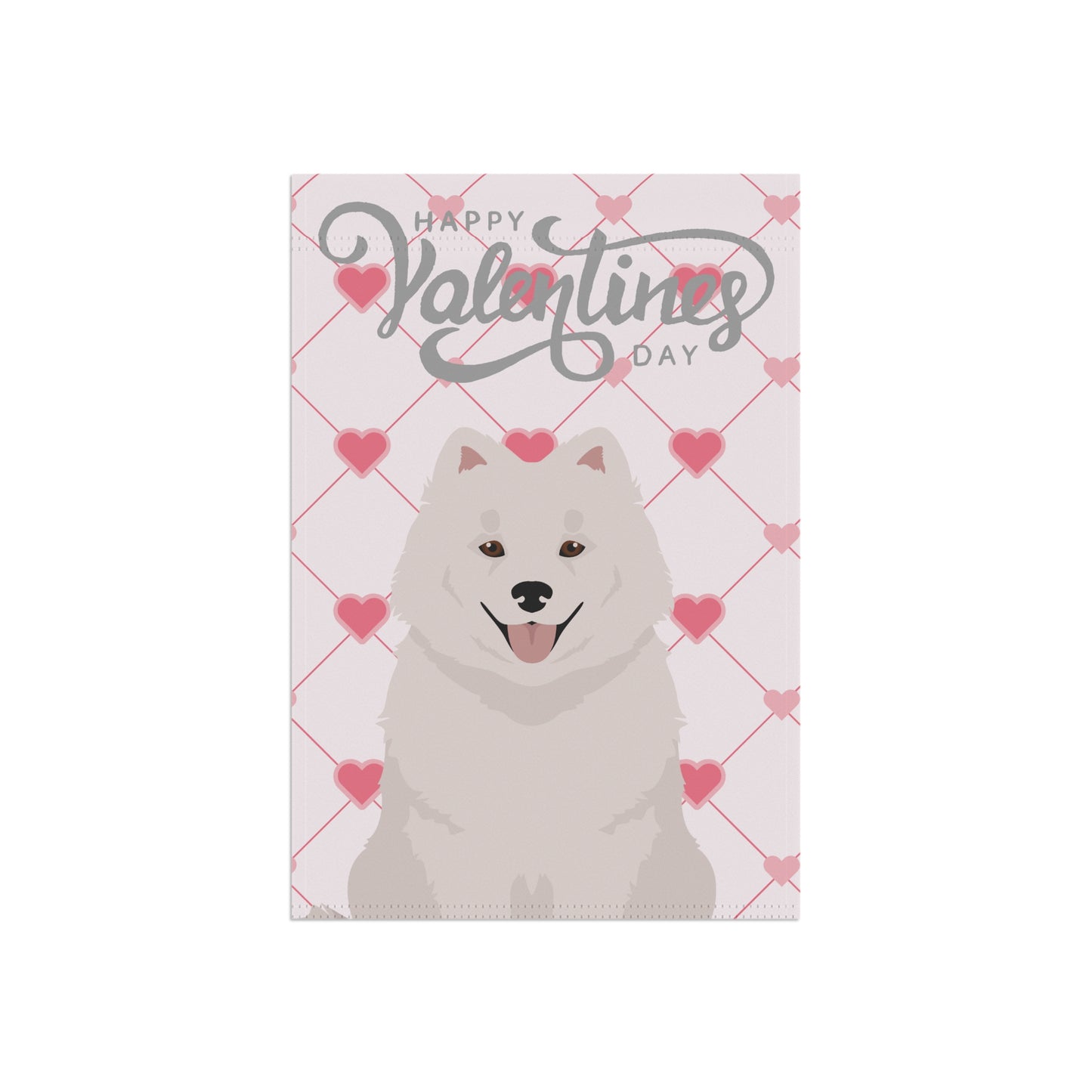 Samoyed Dog Valentines Day Garden Flag
