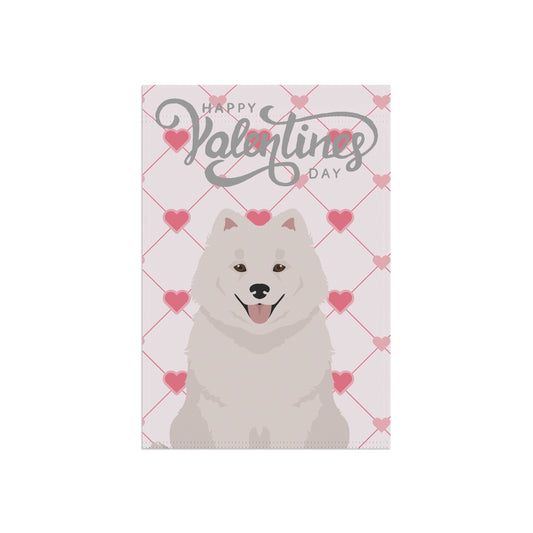 Samoyed Dog Valentines Day Garden Flag