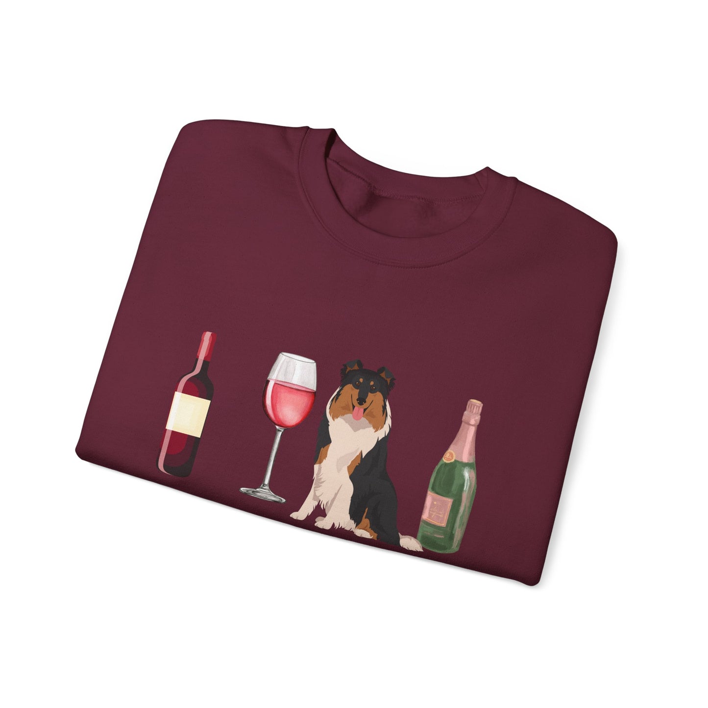 Copy of Collie Dog Wine Unisex Heavy Blend Crewneck Sweatshirt