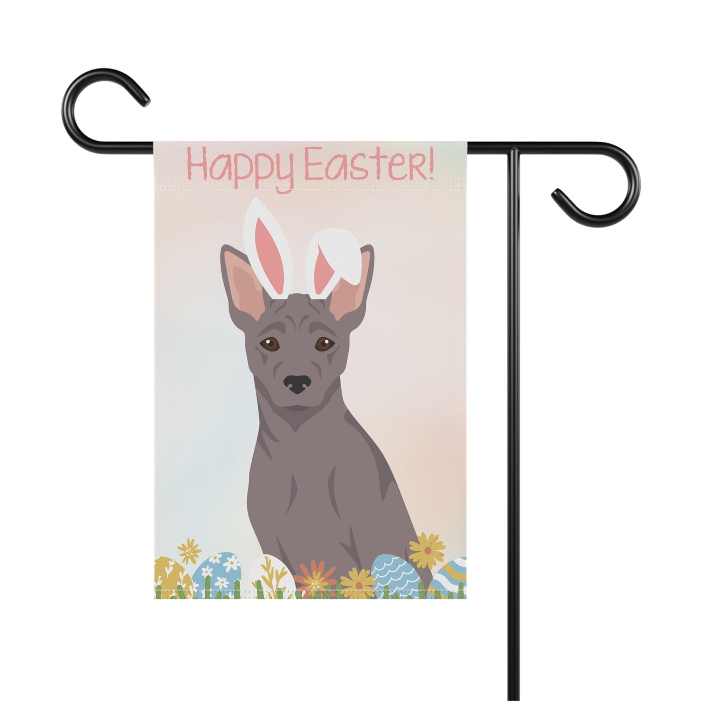 American Hairless Terrier Dog Happy Easter Garden Flag