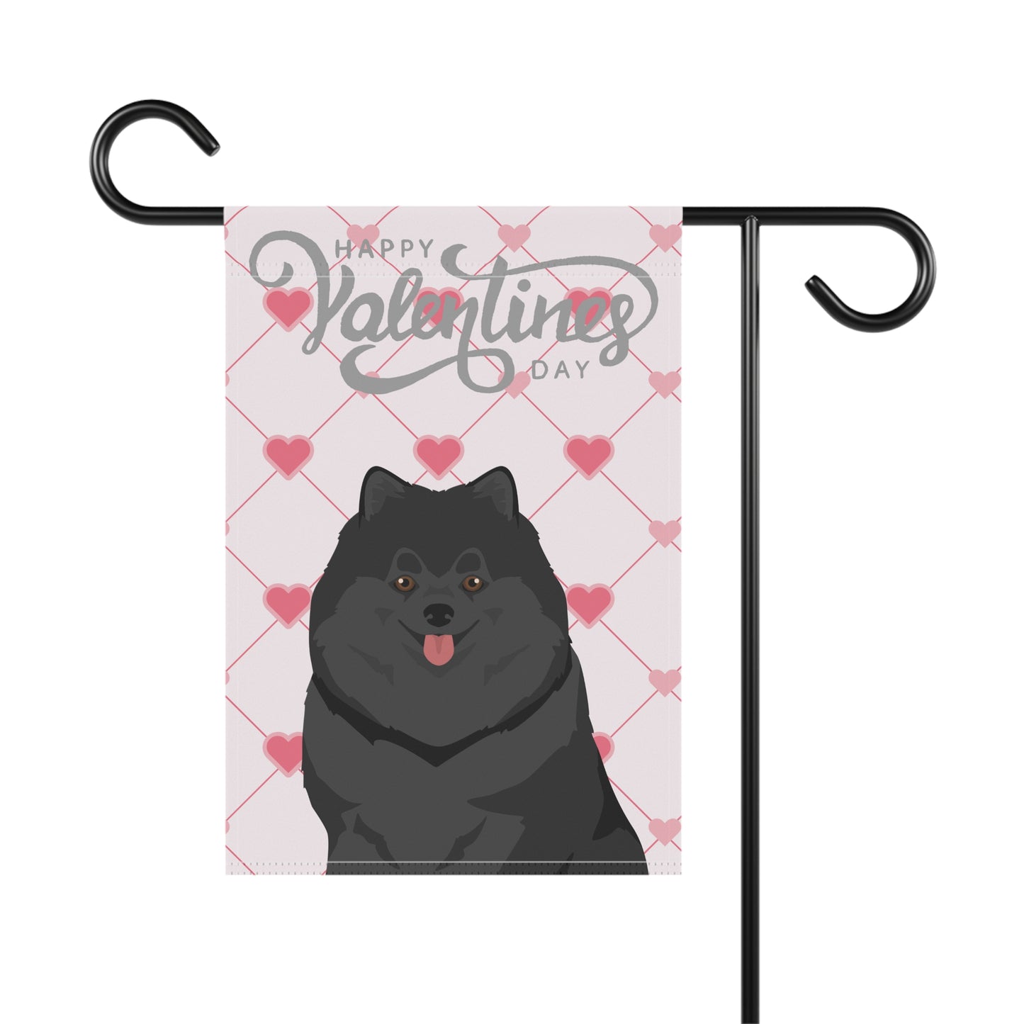 Pomeranian Dog Valentines Day Garden Flag