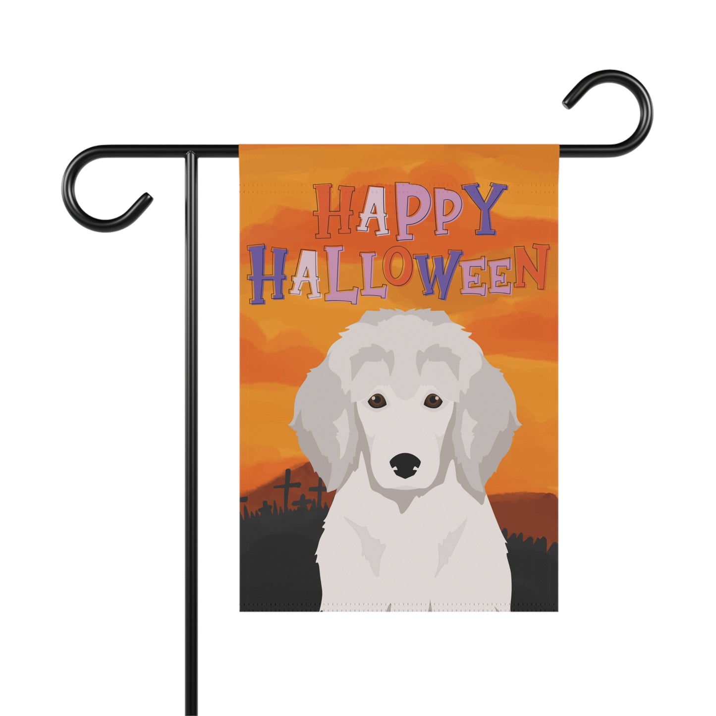 Poodle Dog Halloween Garden Flag
