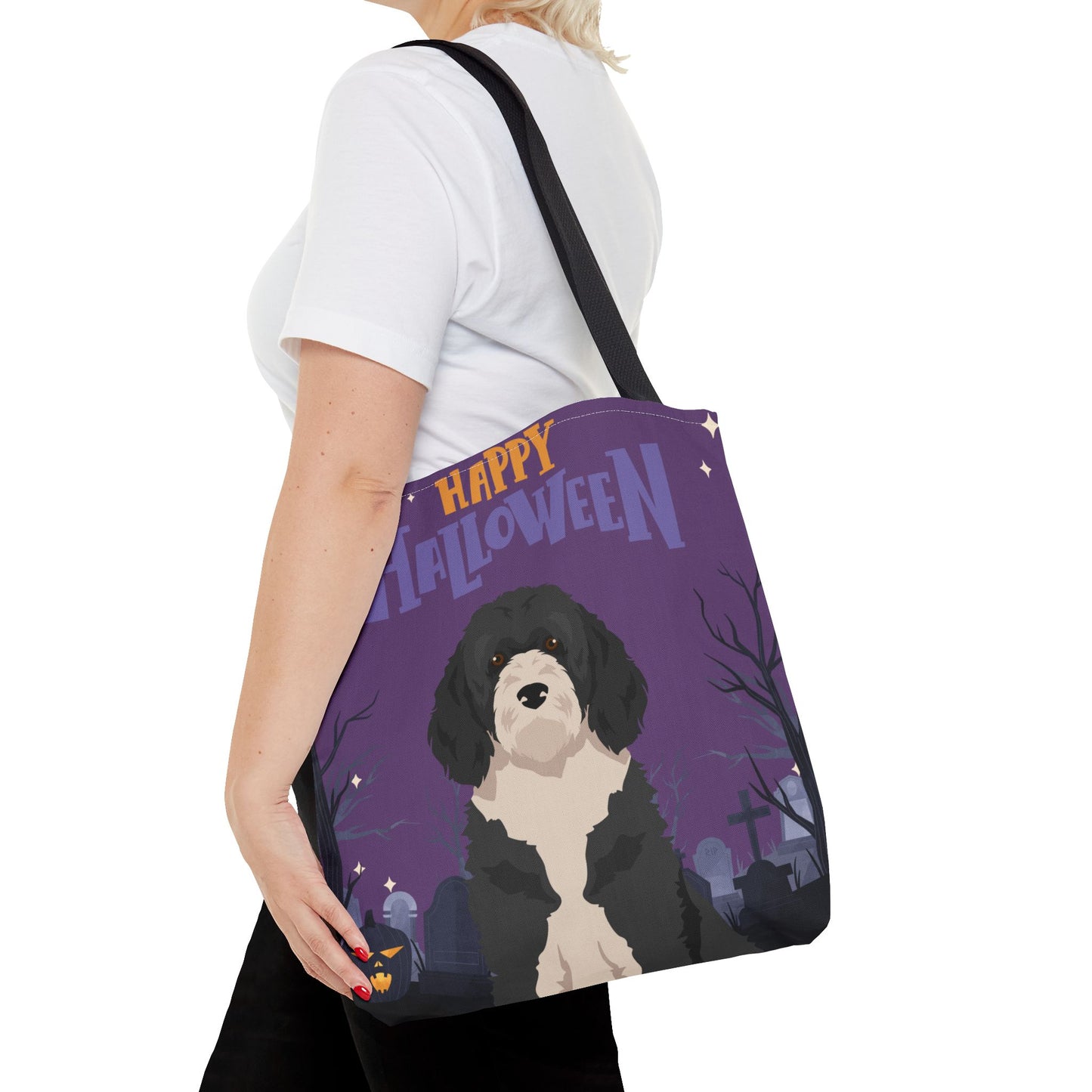 Portuguese Water Dog Dog Happy Halloween Tote Bag 16x16