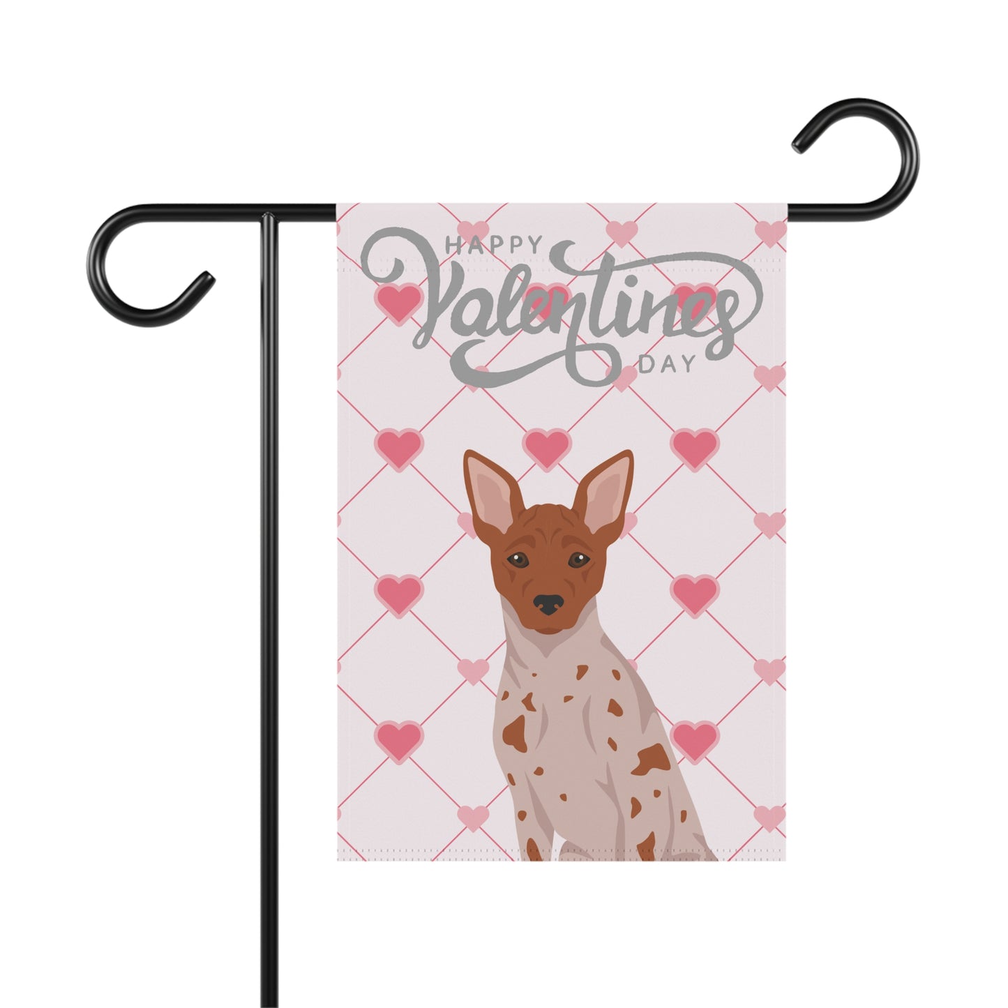 American Hairless Terrier Dog Valentines Day Garden Flag