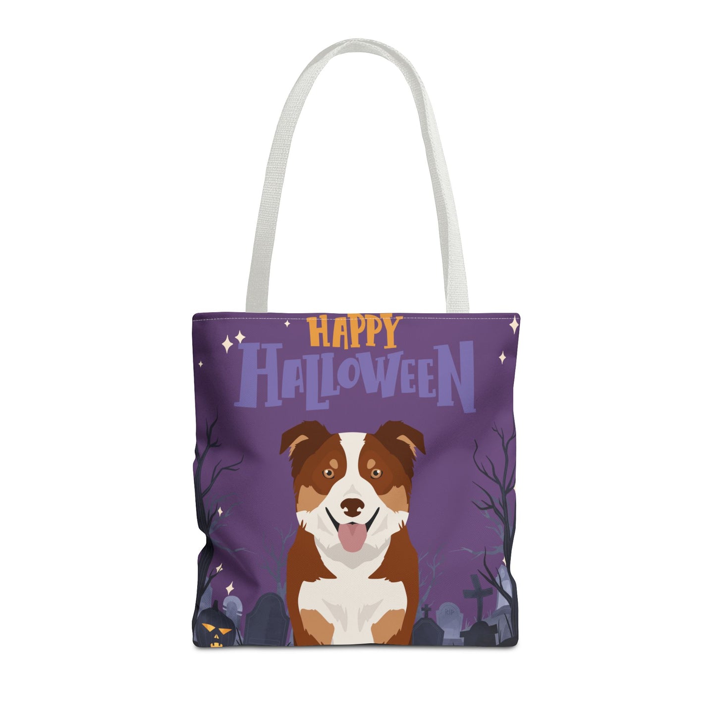 Border Collie Dog Happy Halloween Tote Bag 16x16