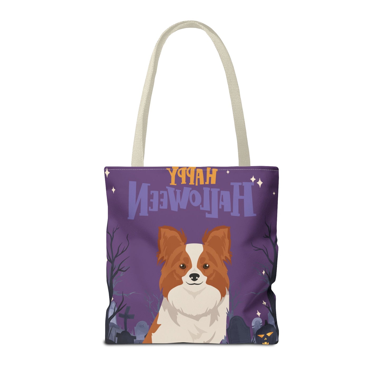 Papillon Dog Happy Halloween Tote Bag 16x16