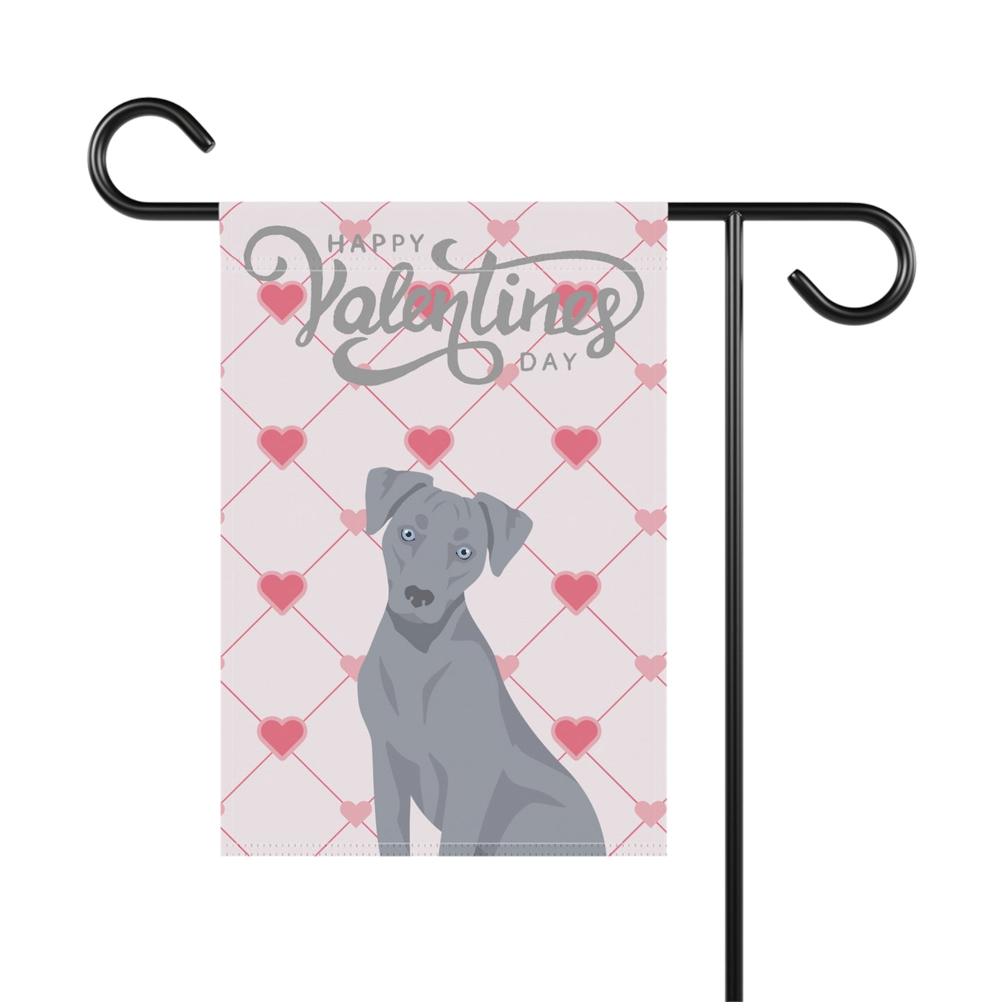 Blue Lacy Dog Valentines Day Garden Flag