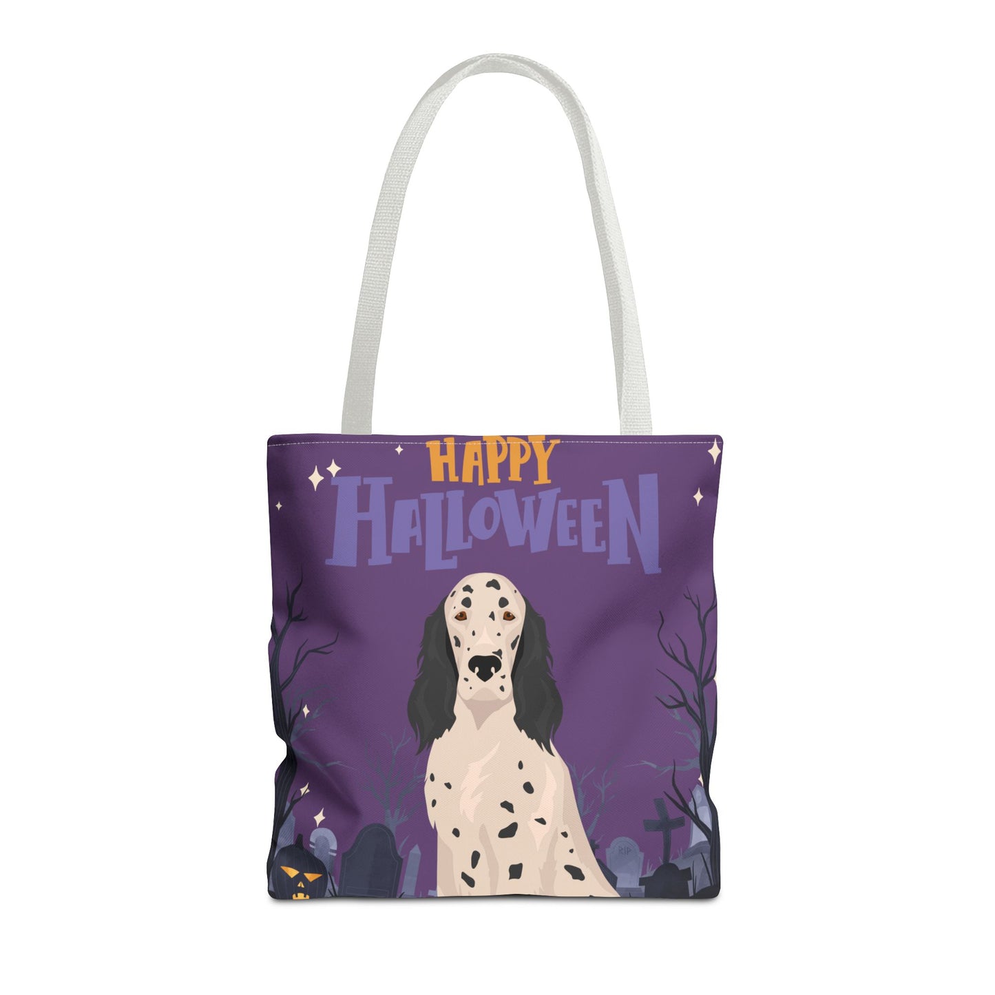 English Setter Dog Happy Halloween Tote Bag 16x16