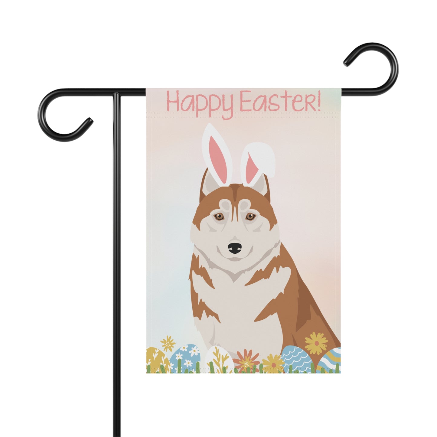 Siberian Husky Dog Happy Easter Garden Flag