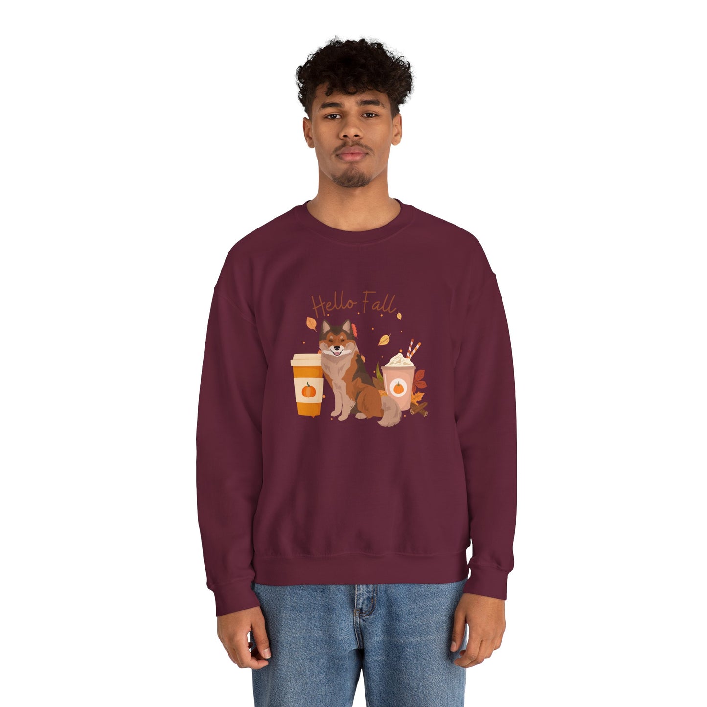 Nenets Herding Laika Dog Fall Halloween Unisex Heavy Blend Crewneck Sweatshirt