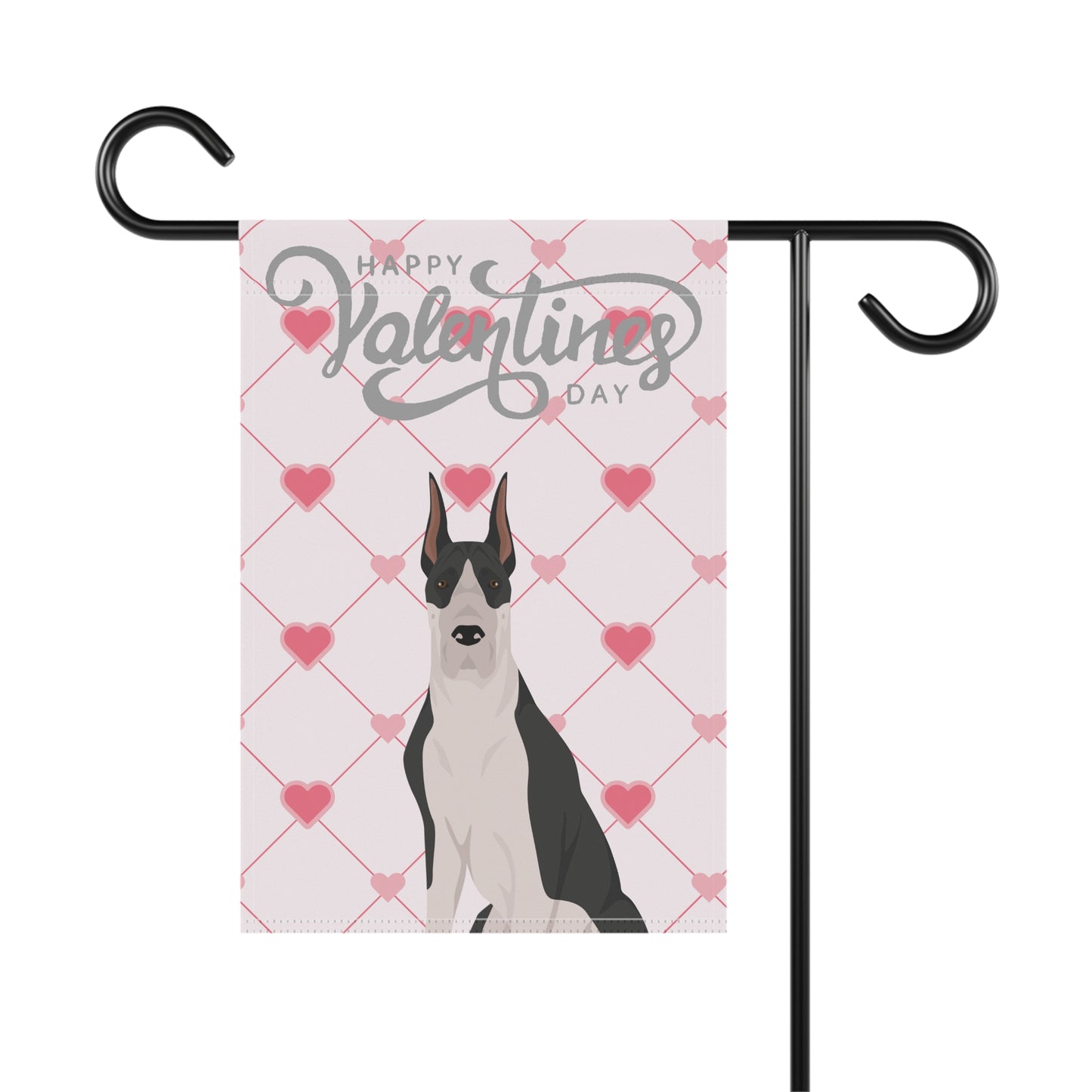 Great Dane Dog Valentines Day Garden Flag