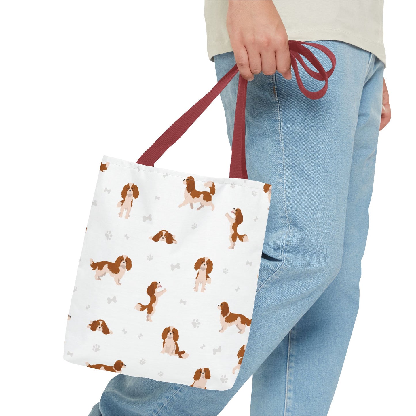 Cavalier King Charles Spaniel Dog Tote Bag, Spaniel Dog Mom Gift