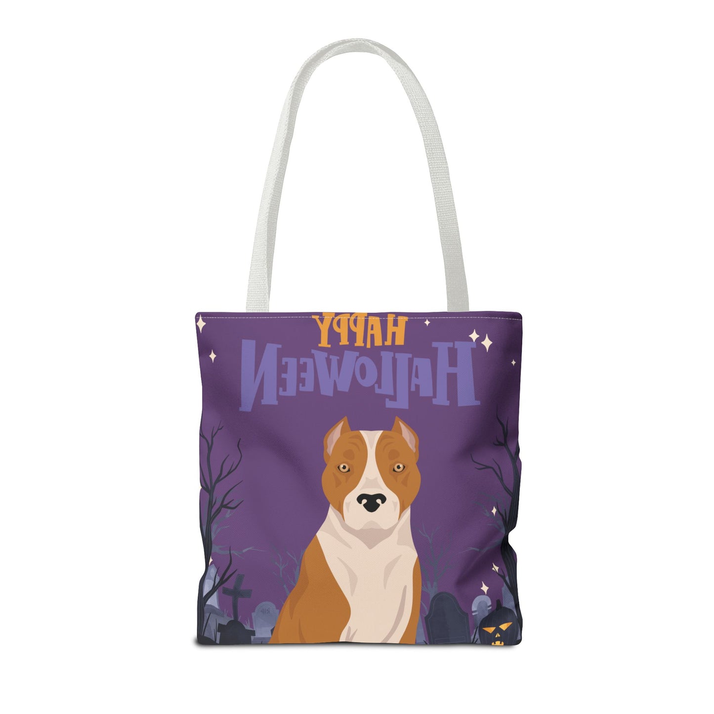 American Staffordshire Terrier Dog Happy Halloween Tote Bag 16x16