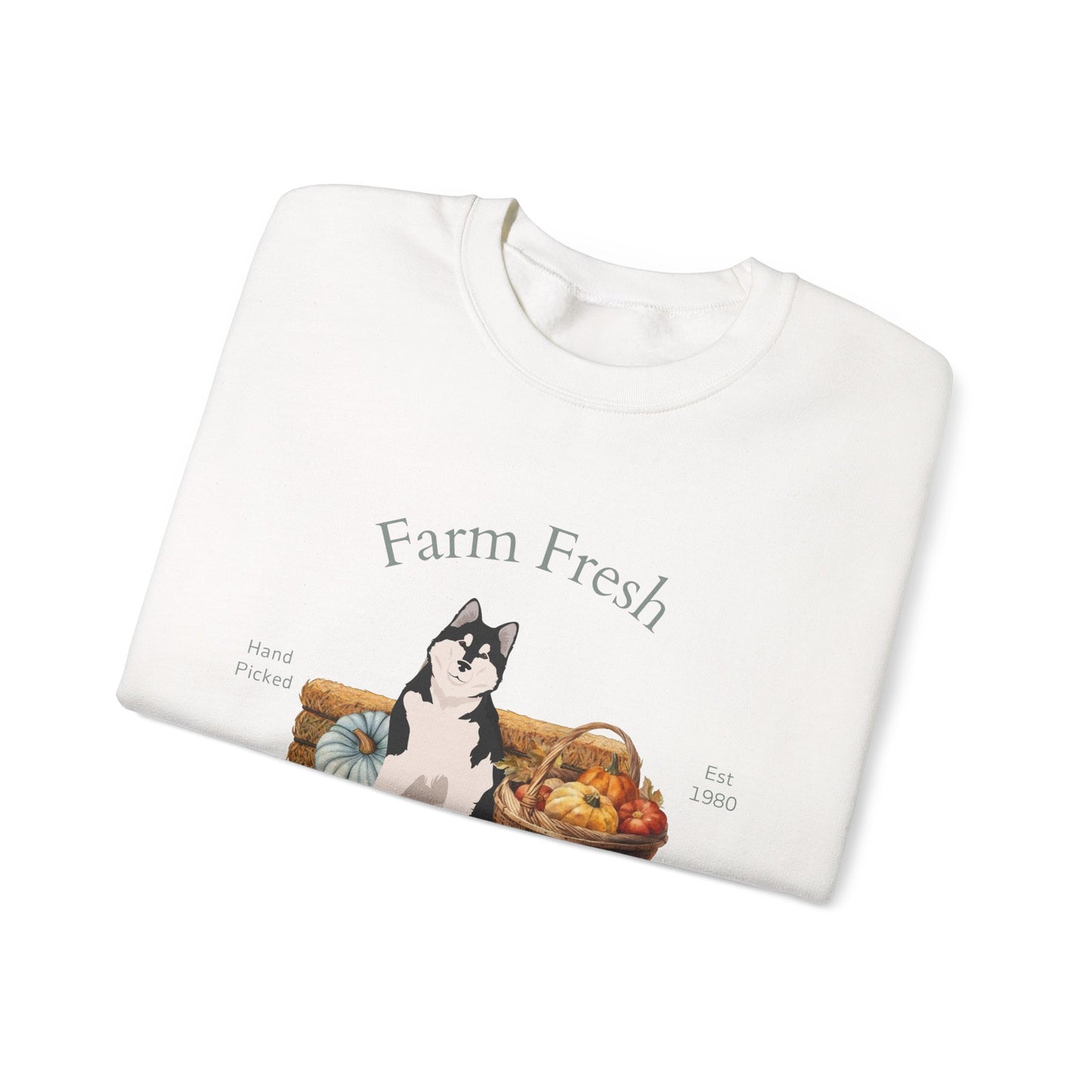 Alaskan Malamute Dog Fall Farm Fresh Unisex Heavy Blend Crewneck Sweatshirt